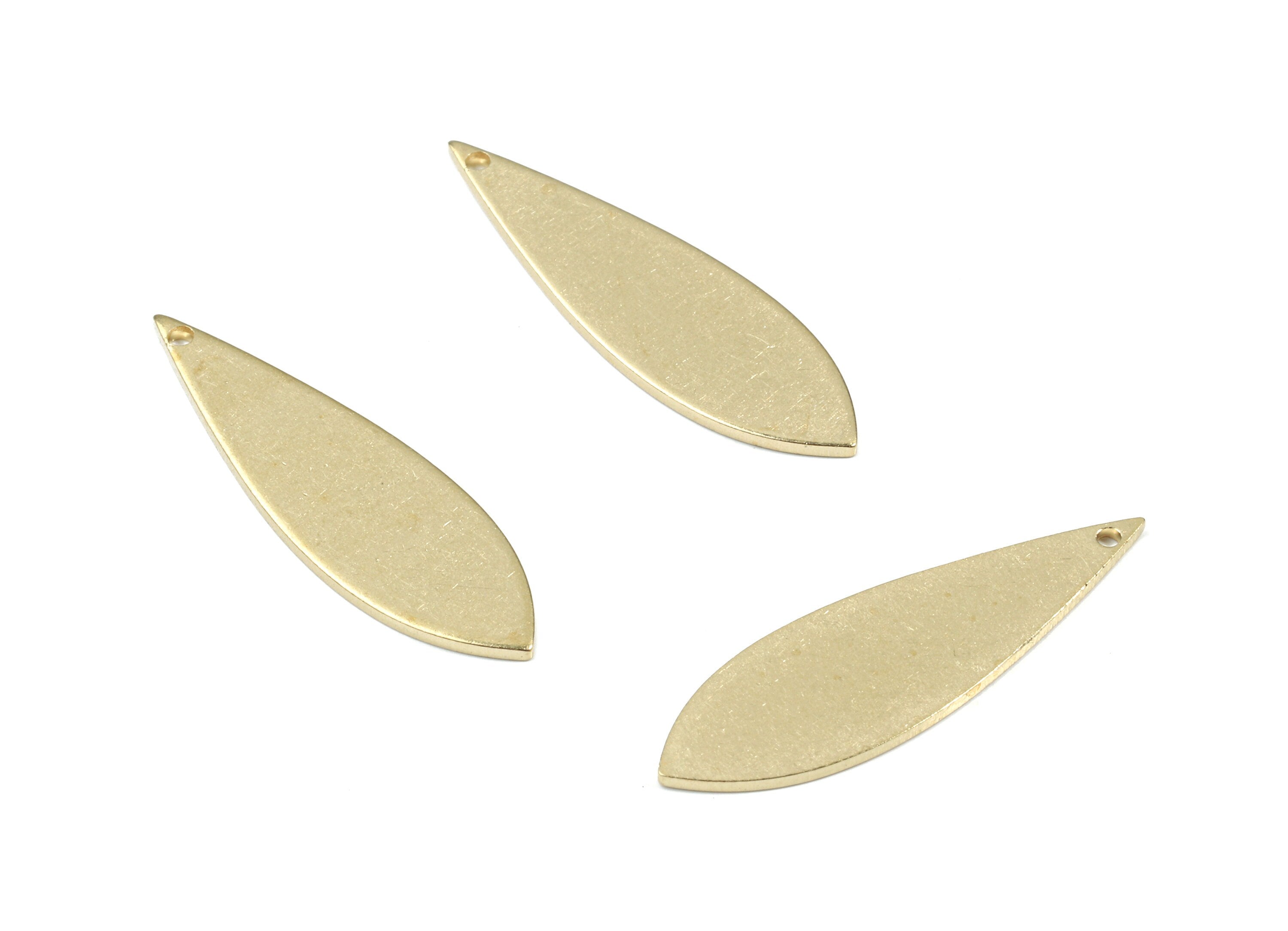 Personalized stamping blank - Brass Drop Earring Charms - Raw Brass Drop Pendant - Brass Drop Connector - 31.04x9.26x1mm - PP3452 - DOMEDBAZAAR