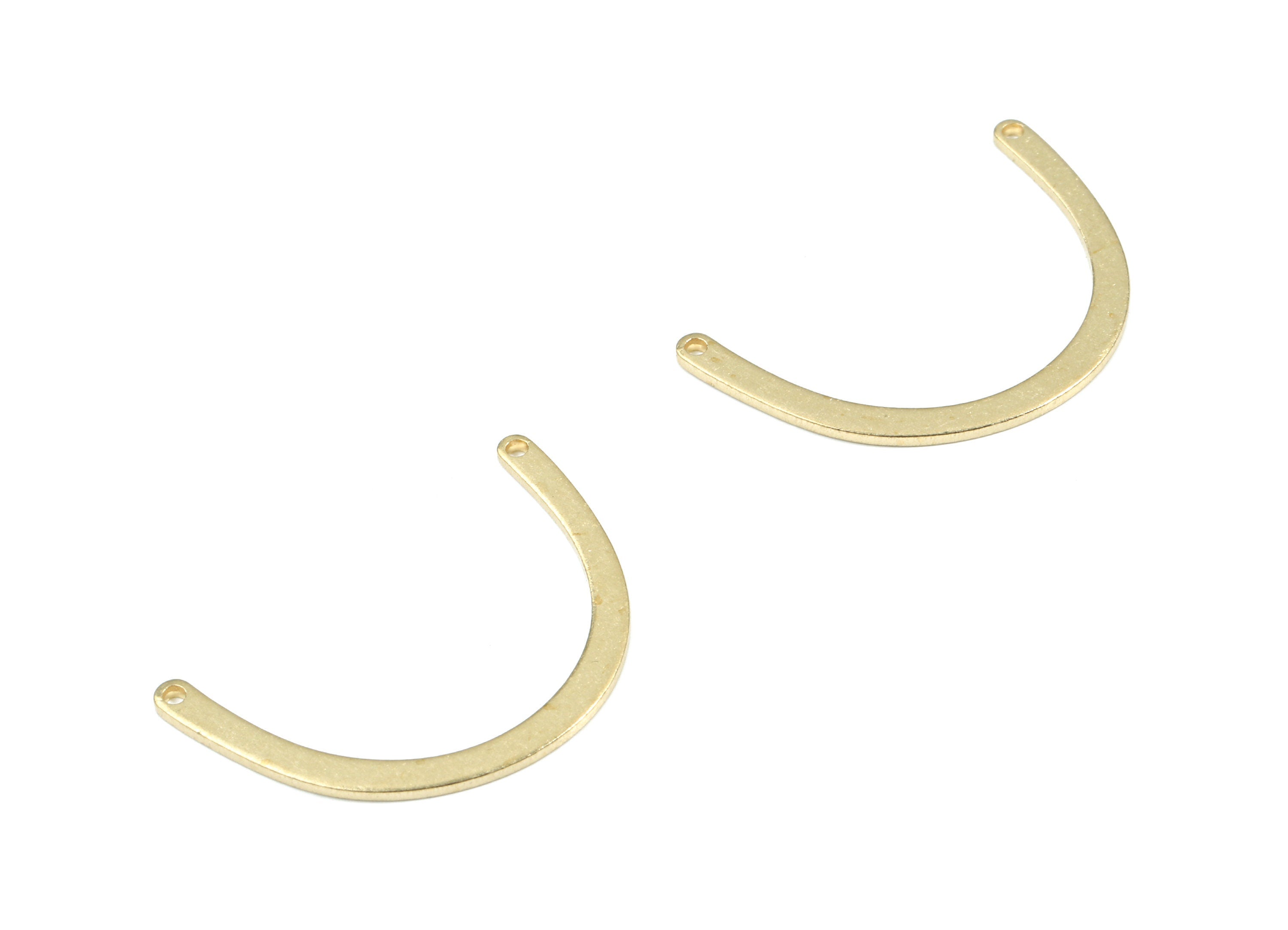 Brass U Earring Connector - Raw Brass Bent Bar Connector - Brass 2 Hole Connector - Jewelry Supplies - 29.8x19.04x1.05mm - PP3466 - DOMEDBAZAAR