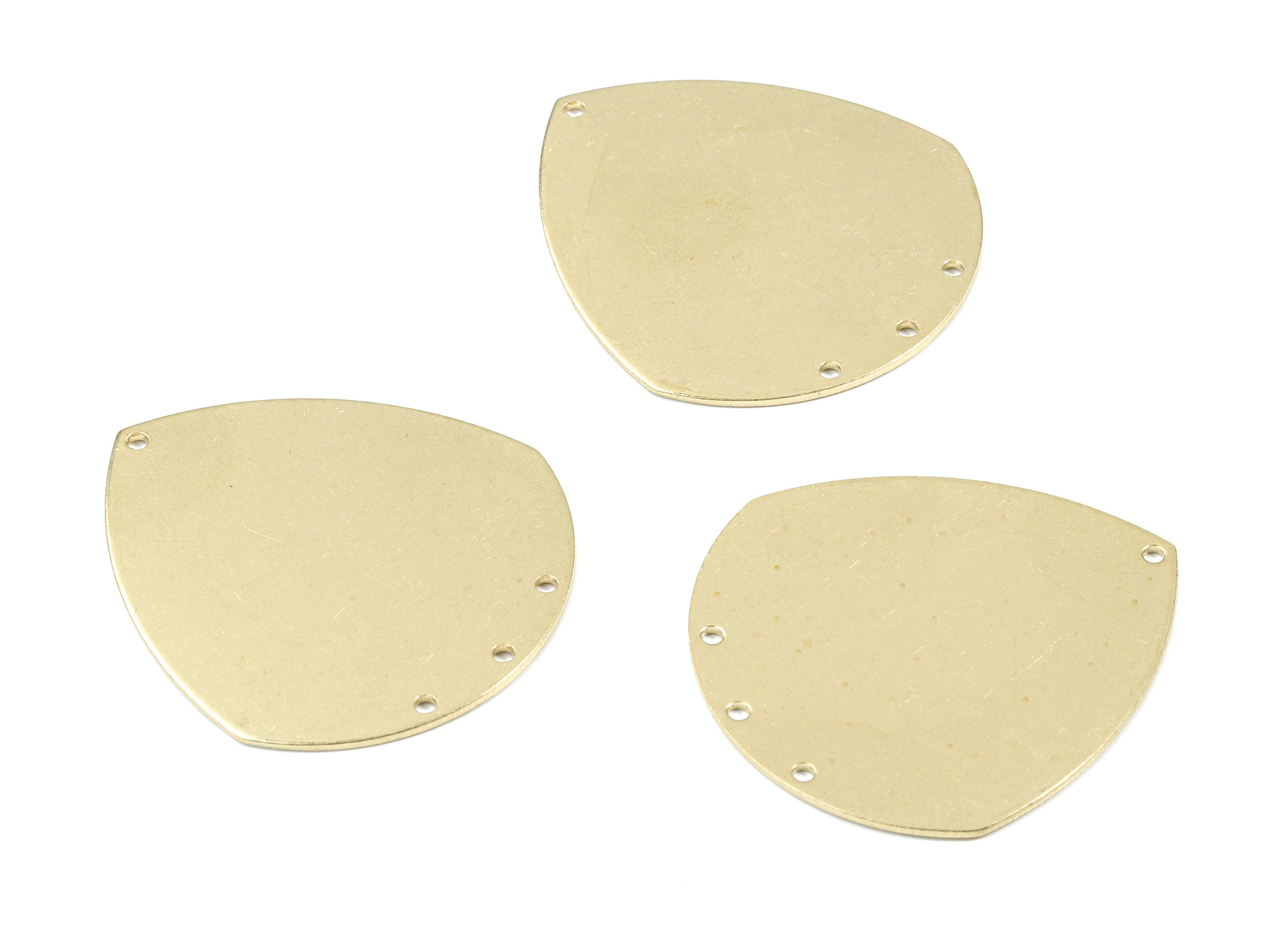 Personalized stamping blank - Brass Drop Earring Connector - Raw Brass Wide Drop Connector - Brass 4 Hole Connector - 35.65x33x1mm - PP3486 - DOMEDBAZAAR