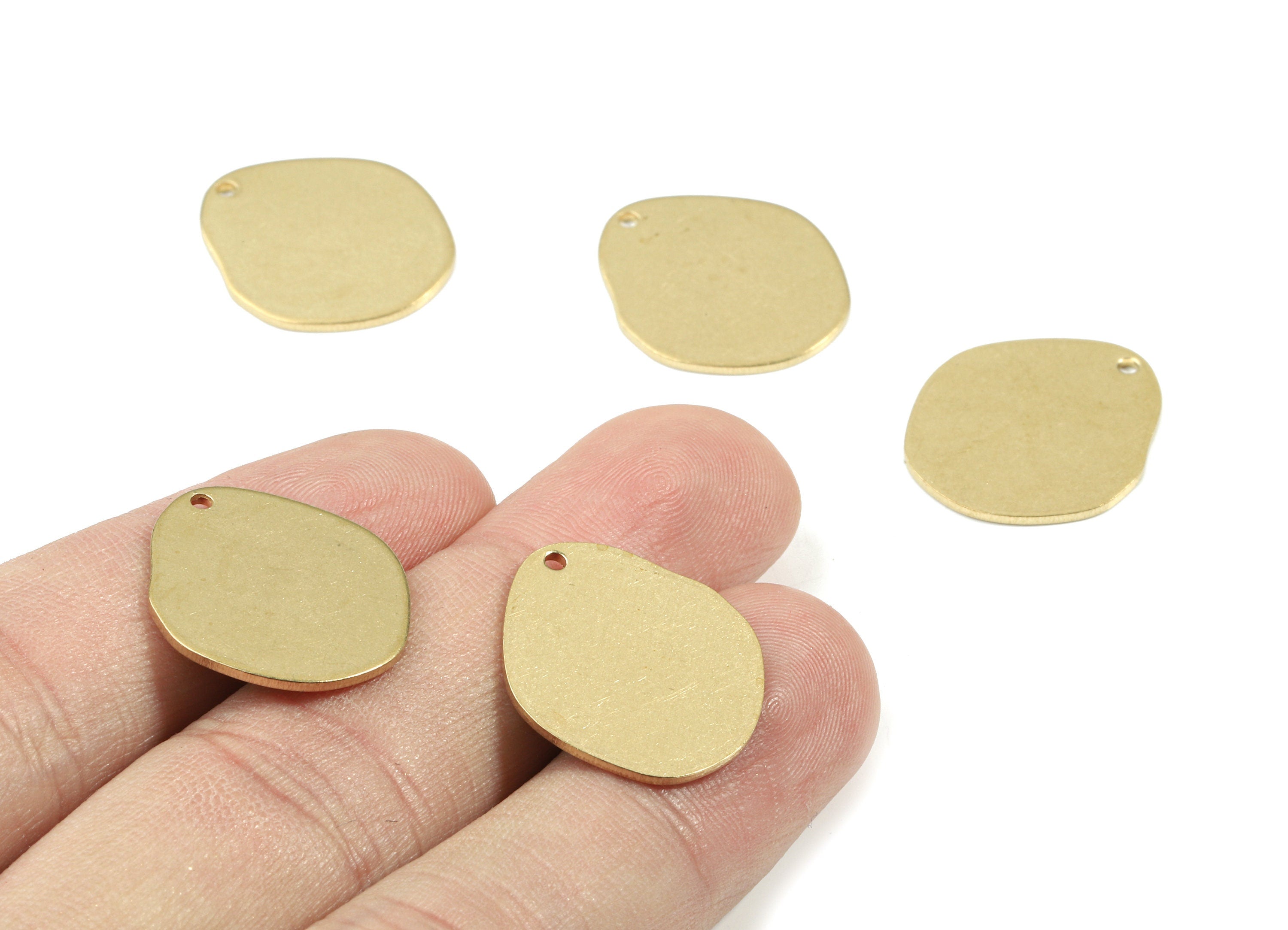 Personalized stamping blank - Brass Round Earring Charms - Raw Brass Oval Pendant - Brass Oval Necklace - 20.96x18.54x1mm - PP3485 - DOMEDBAZAAR