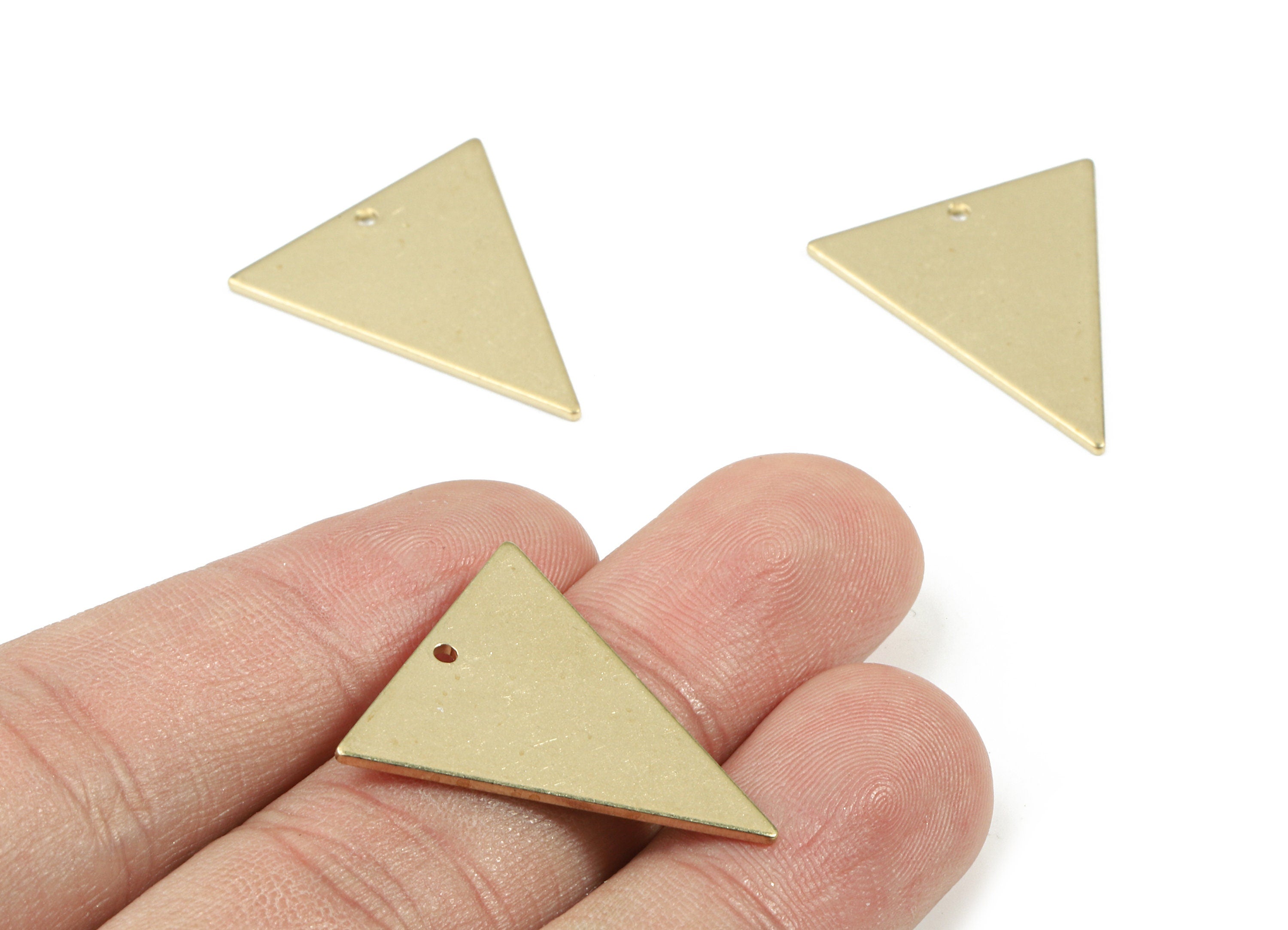 Personalized stamping blank - Brass Triangle Earring Charms - Raw Brass Triangle Pendant - Earring Findings  - 25.9x22.38x0.98mm - PP3443 - DOMEDBAZAAR