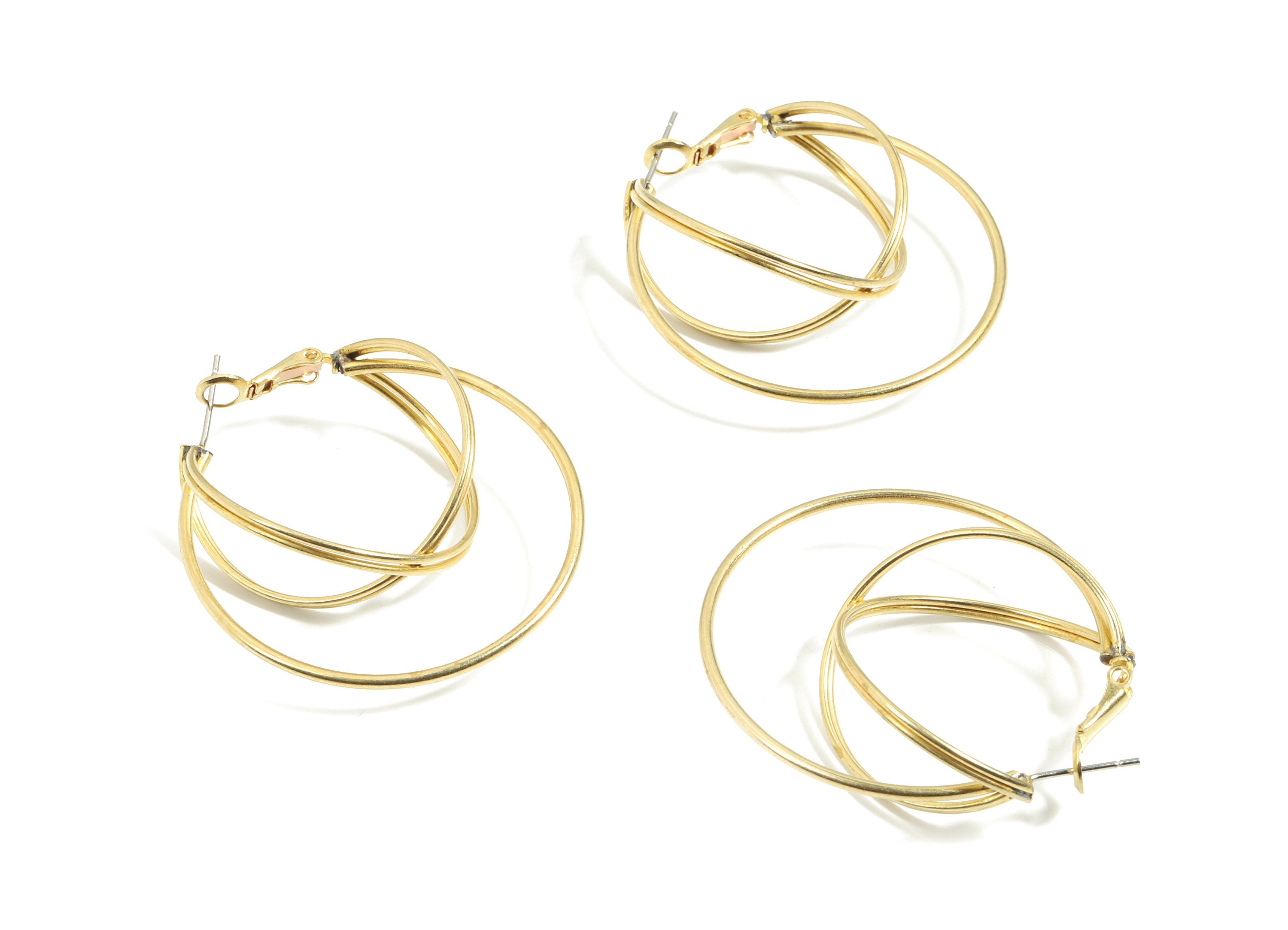 Brass Circle Earring Clasp - Raw Brass Crescent Clasp - Stainless Stud - Earring Clasp - Jewelry Supplies - 46.5x14.15x1.27mm - PP3285 - DOMEDBAZAAR