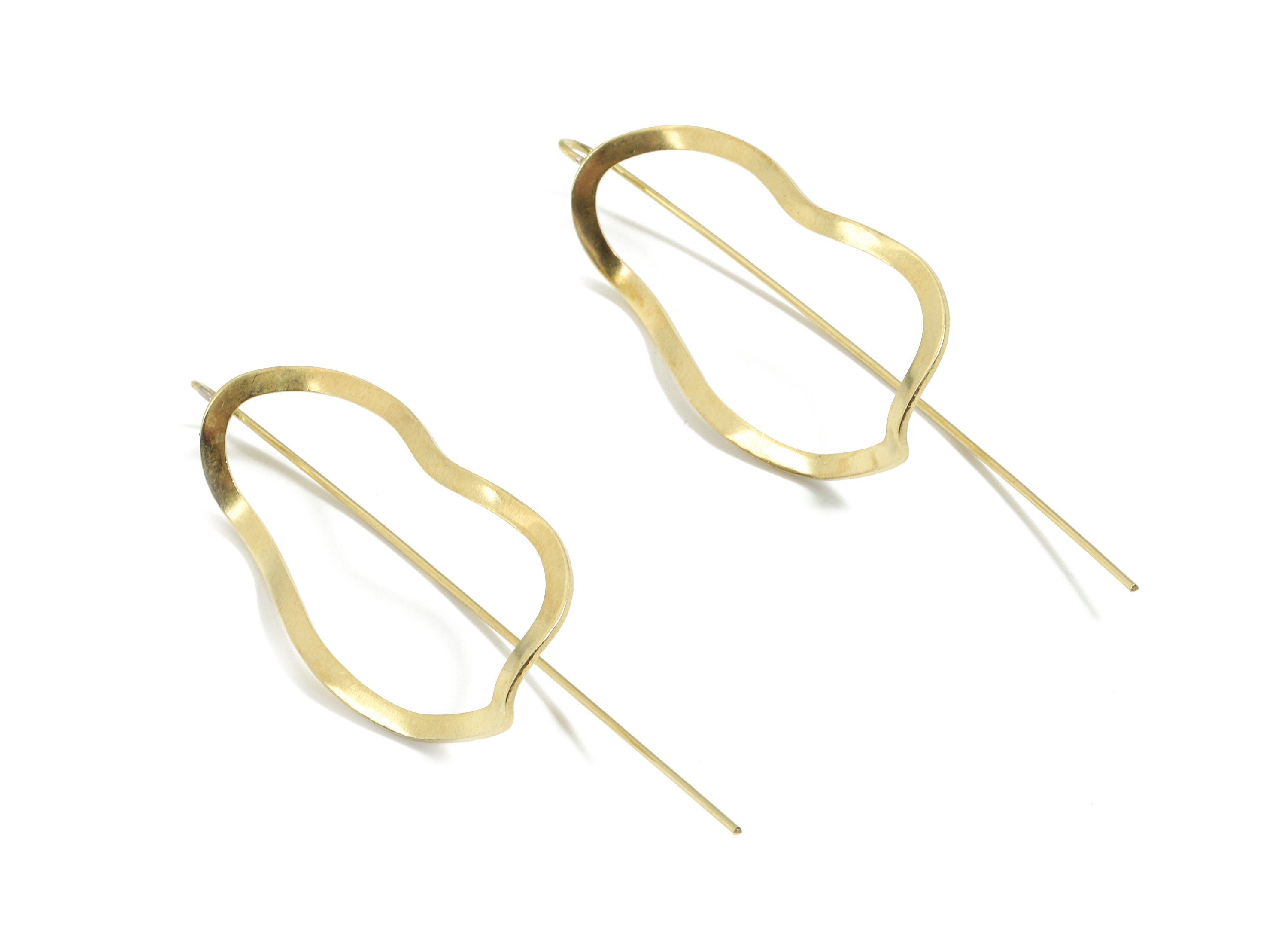 Brass Drop Earring Wire - Raw Brass Drop Earring Hook - Earring Hook - Jewelry Supplies - 55x18.55x0.92mm - PP3519 - DOMEDBAZAAR