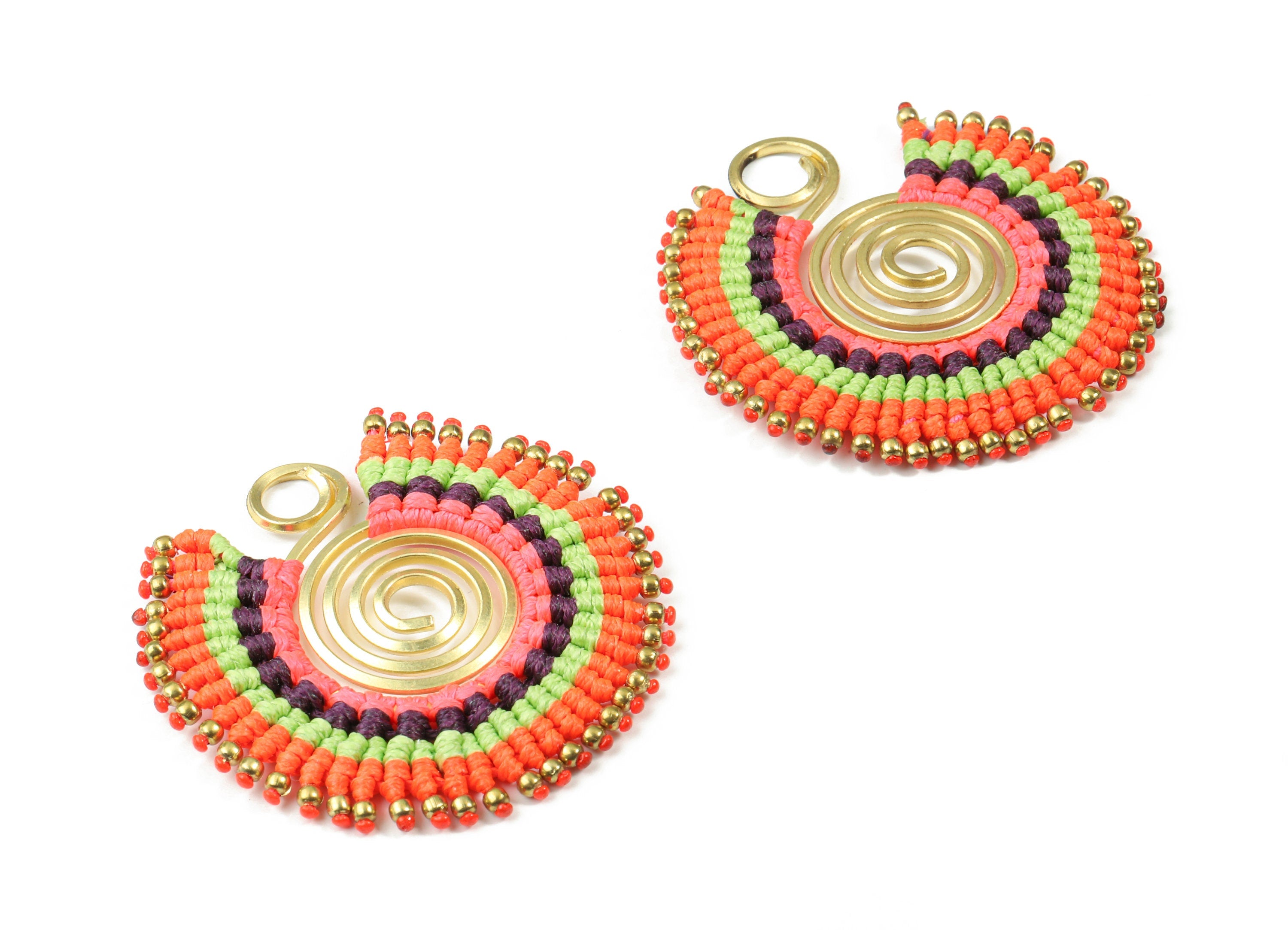 Tassels Macrame Earrings - Bohemian Tassel Earring - Gypsy Earrings - Tassel Findings  - Jewelry Supplies - 48.03x46.64x3.76mm - TS1138A - DOMEDBAZAAR