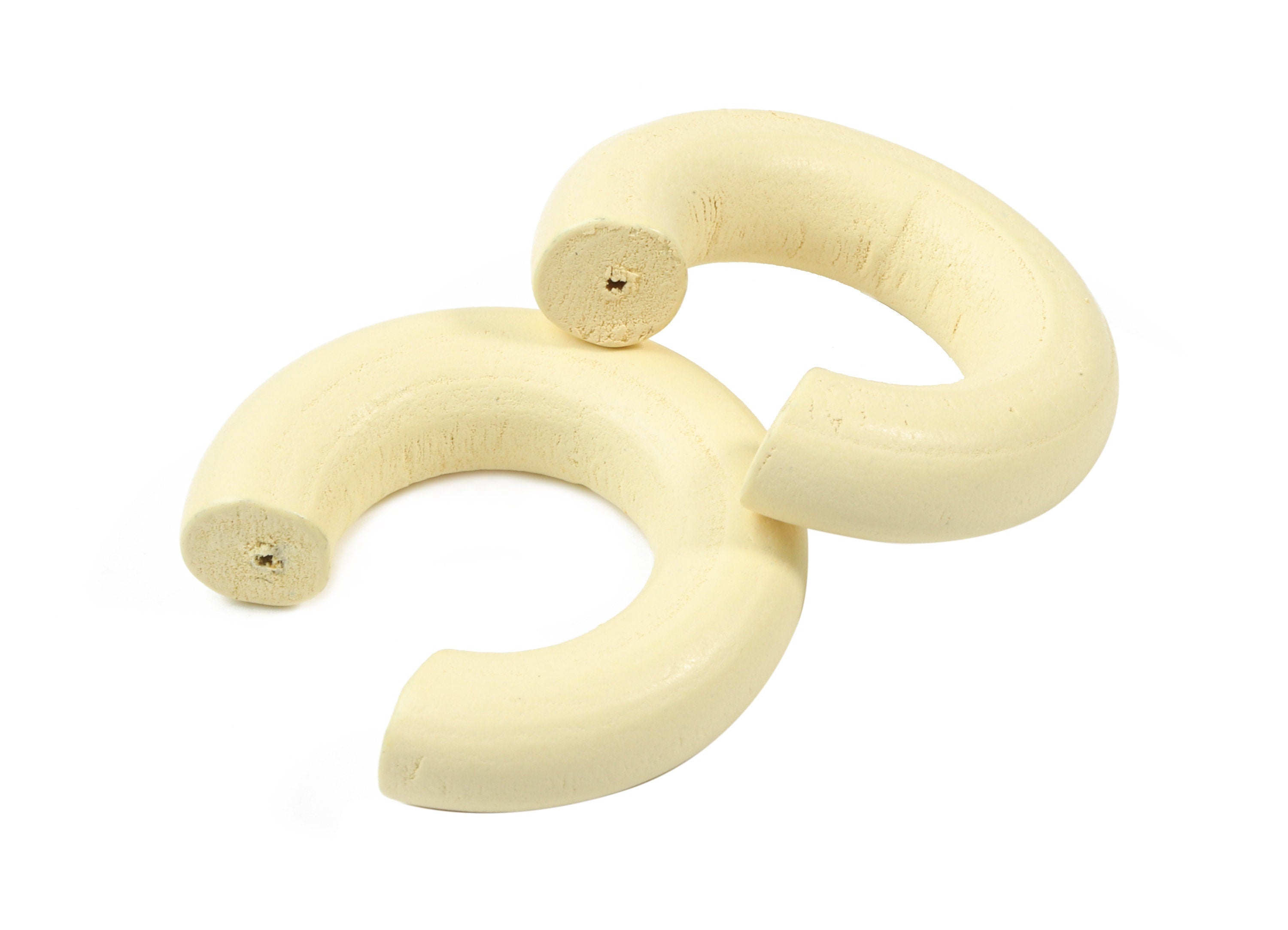 Wooden Earring Open Hoops - C Wooden Earring - Wood Jewelry- Wood Shapes - Natural Wood Earrings - Jewelry Supplies - 25.6x25.6x6mm - BB1097 - DOMEDBAZAAR