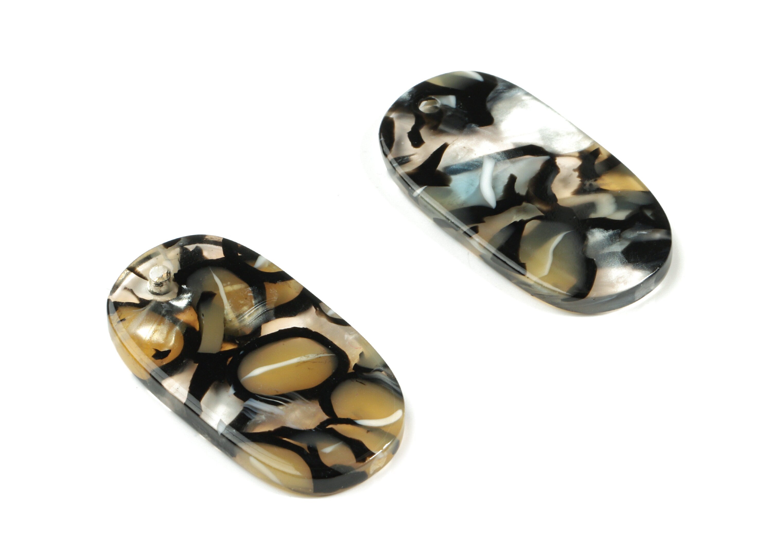 Acetate Oval Earring Charms - Mini Oval Pendant - Earring Findings - Jewelry Supplys - Color Code: A328 - 26.46x13.93x2.52mm - AC1156-A328 - DOMEDBAZAAR