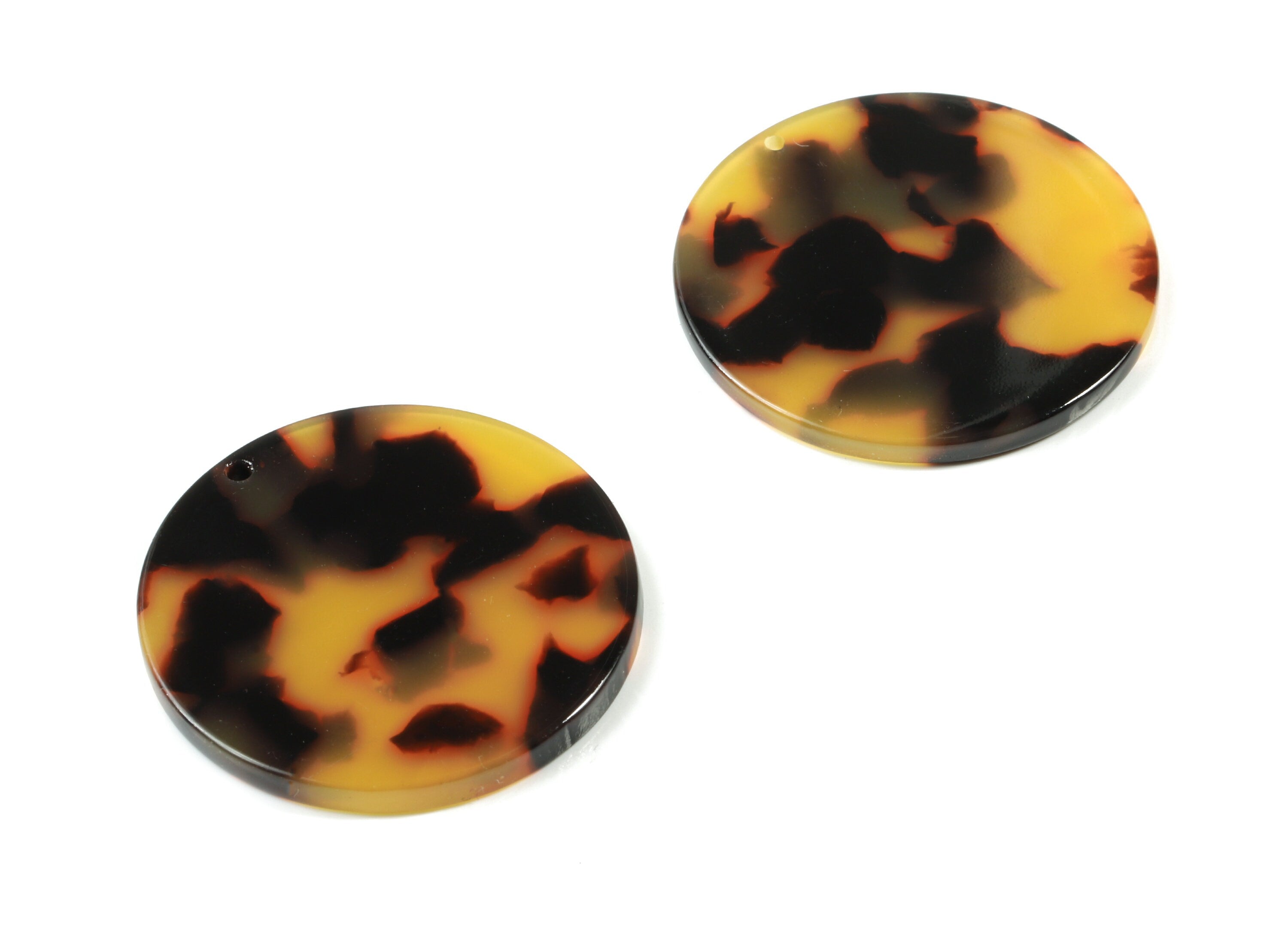 Acetate Round Charms - Tortoise Shell Circle Pendant - Coin Charm - Jewelry Supplies - Color Code: A01 - 30.3x30.3x2.58mm - AC1315-A01 - DOMEDBAZAAR
