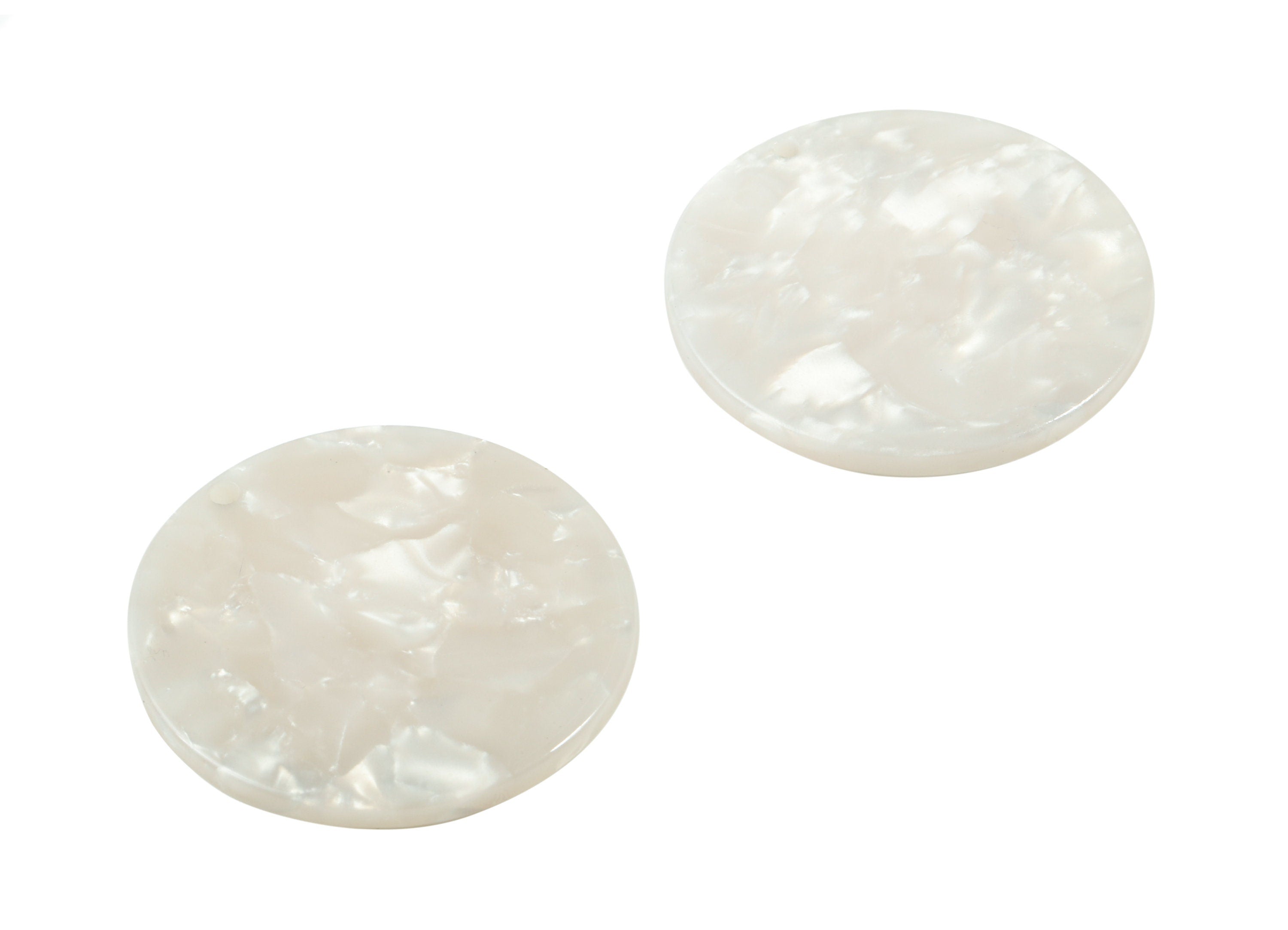 Acetate Round Earring Charms - Ivory Circle Pendant - Coin Charm - Jewelry Supplys - Color Code: A12 - 30.48x30.48x2.4mm - AC1315-A12 - DOMEDBAZAAR