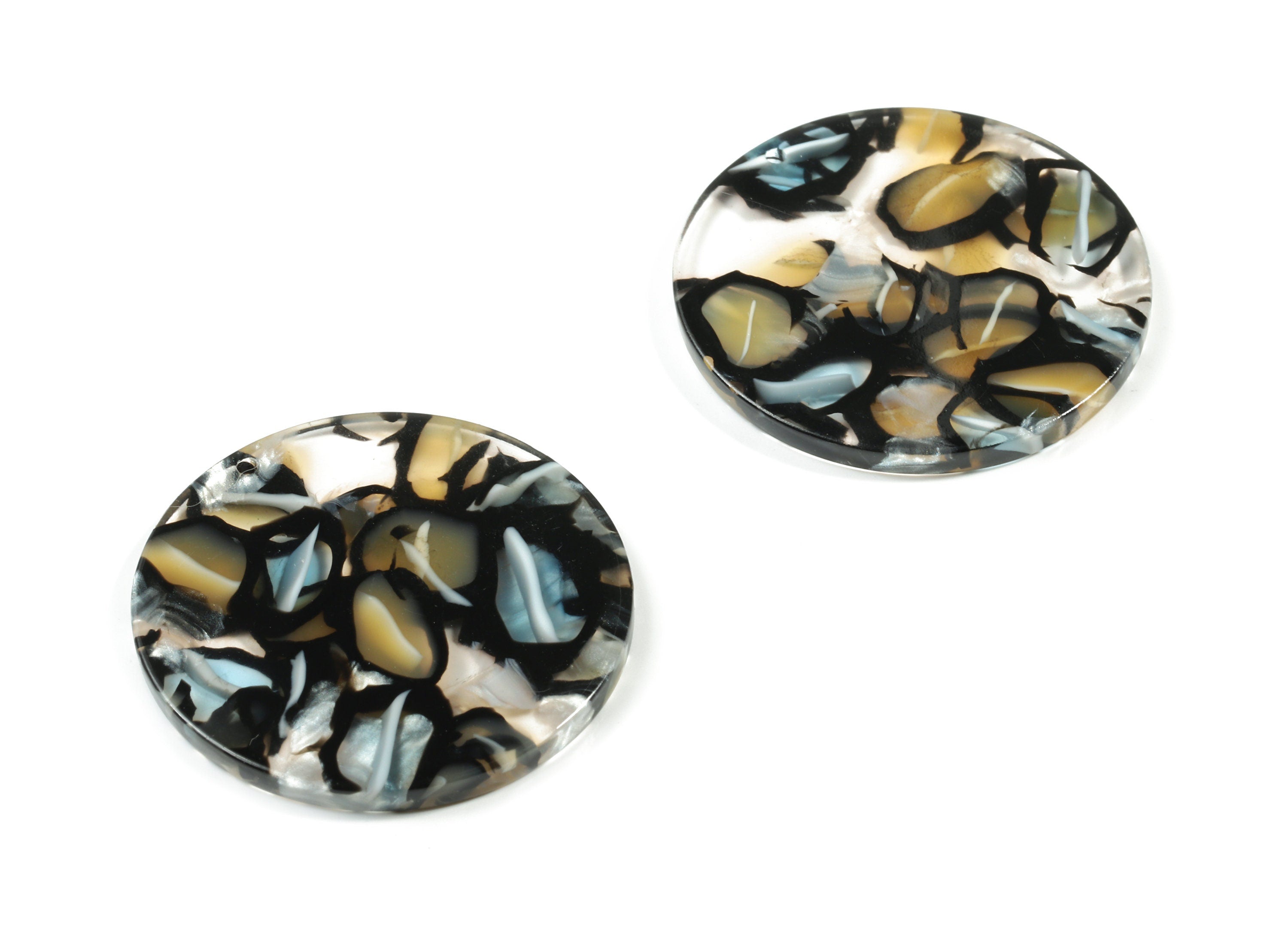 Acetate Round Earring Charms - Circle Pendant - Coin Charm - Jewelry Supplys - Color Code: A328 - 30.48x30.48x2.54mm - AC1315-A328 - DOMEDBAZAAR