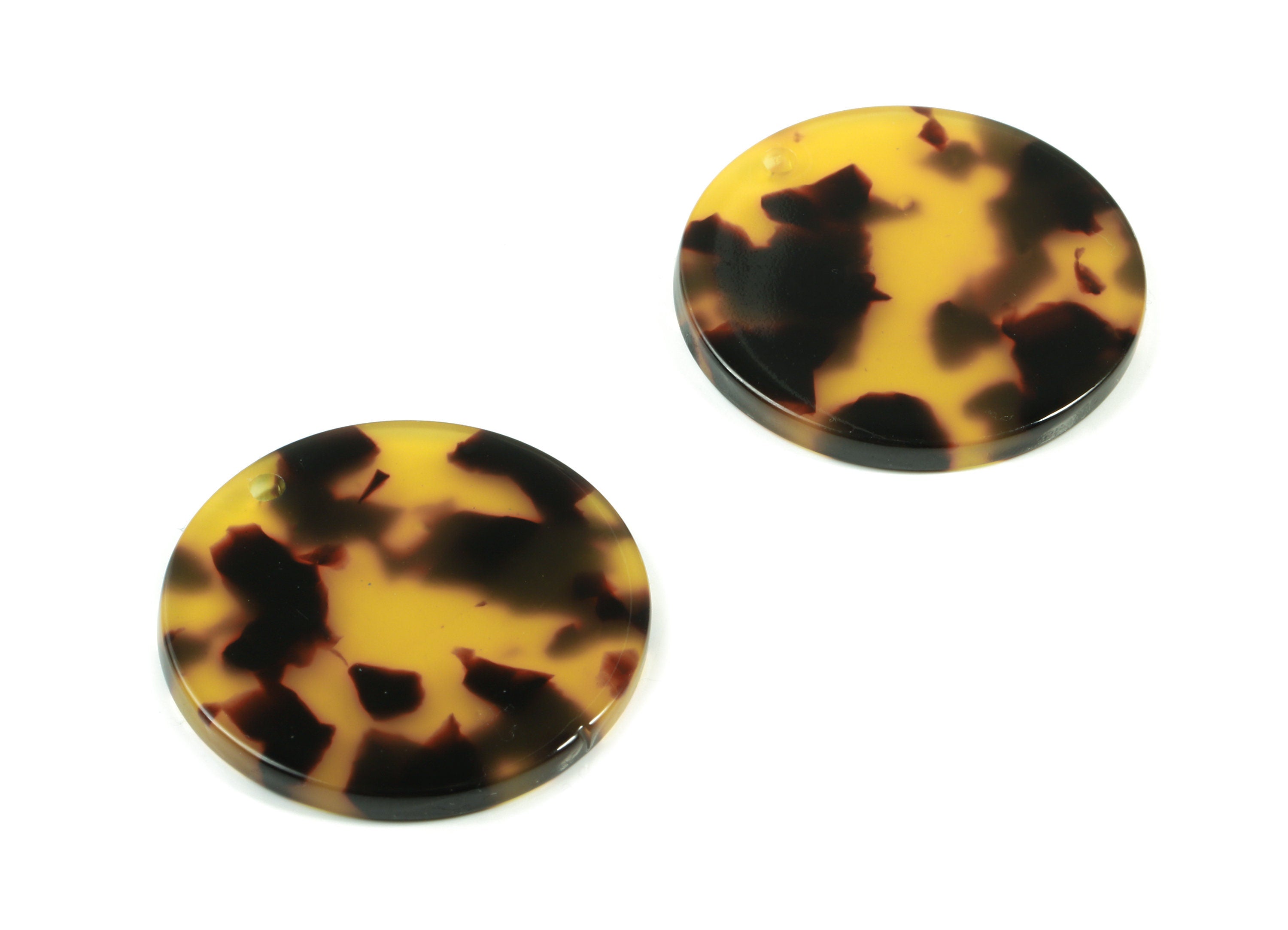 Acetate Round Earring Charms - Tortoise Shell Circle Pendant - Coin Charm - Color Code: A02 - 27.42x27.42x2.53mm - AC1801-A02 - DOMEDBAZAAR