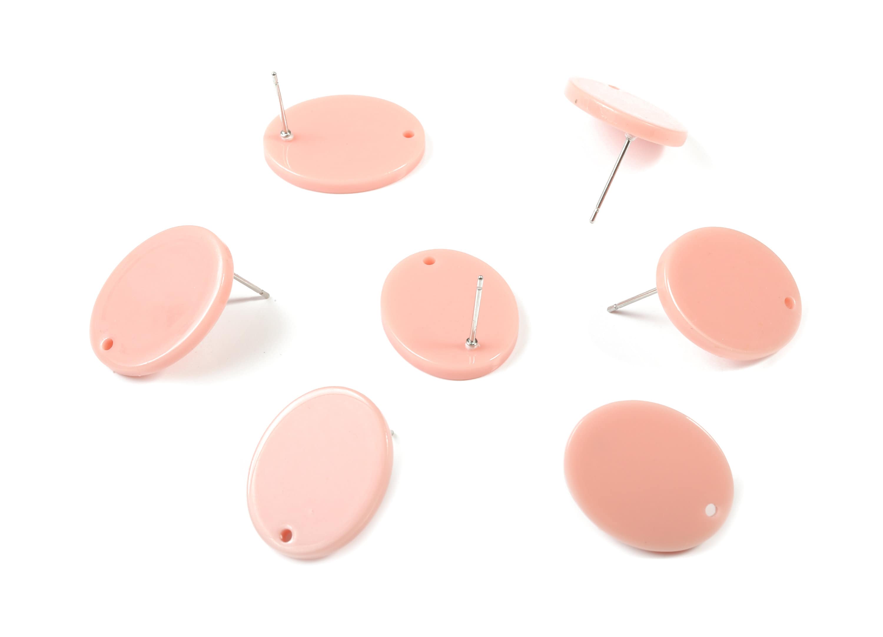 Acrylic Oval Earring Stud - Oval Earring Post - Surgical Stud - Jewelry Supplies - Color Code: A394 - 19.92x15.92x2.38mm - AC1861-A394 - DOMEDBAZAAR