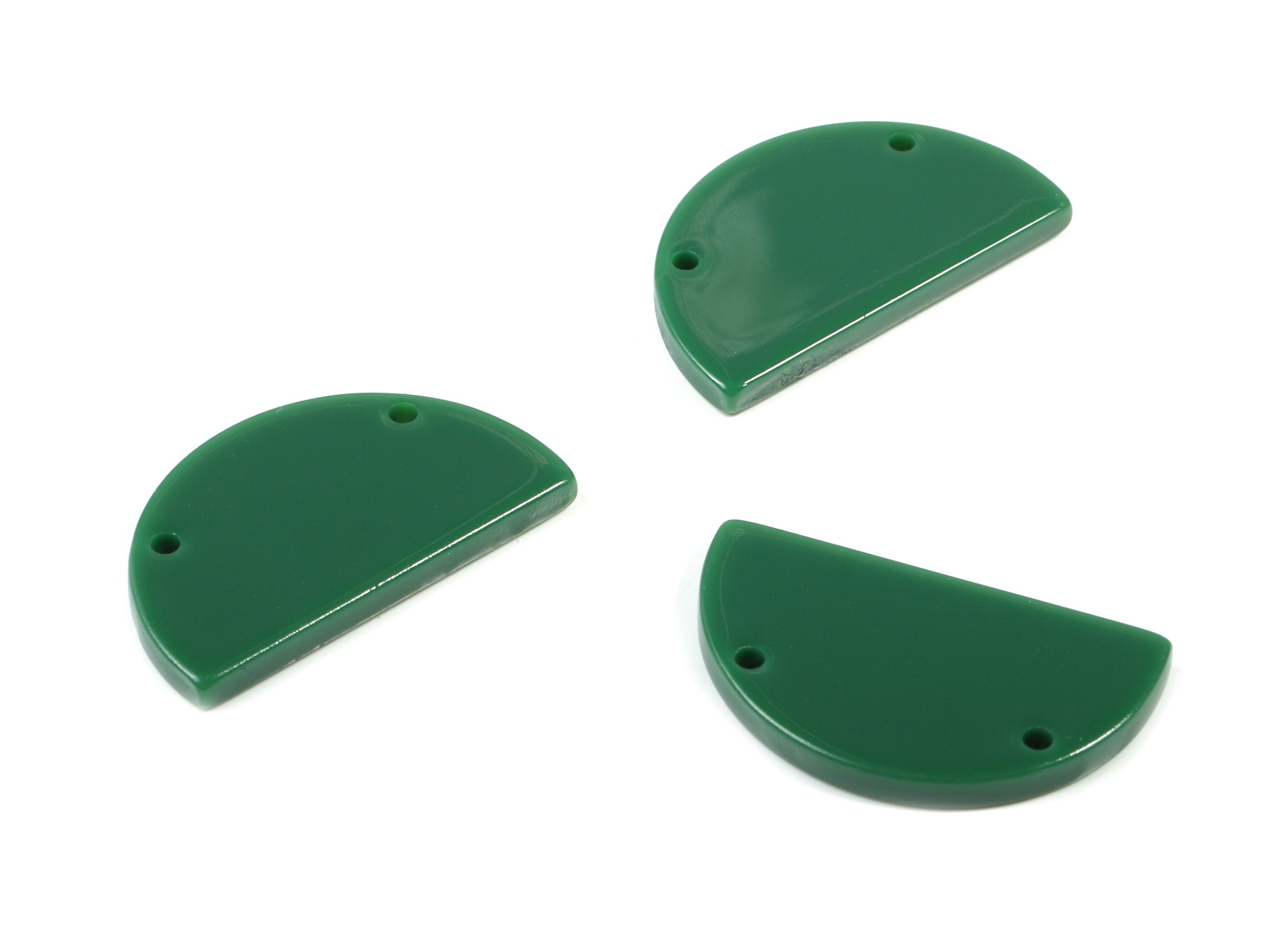 Acrylic Semicircle Earring Connectors - Half Moon Connector - 2 Holes - Jewelry Supplies - Color Code:A395- 25.06x14.69x2.42mm - AC1862-A395 - DOMEDBAZAAR