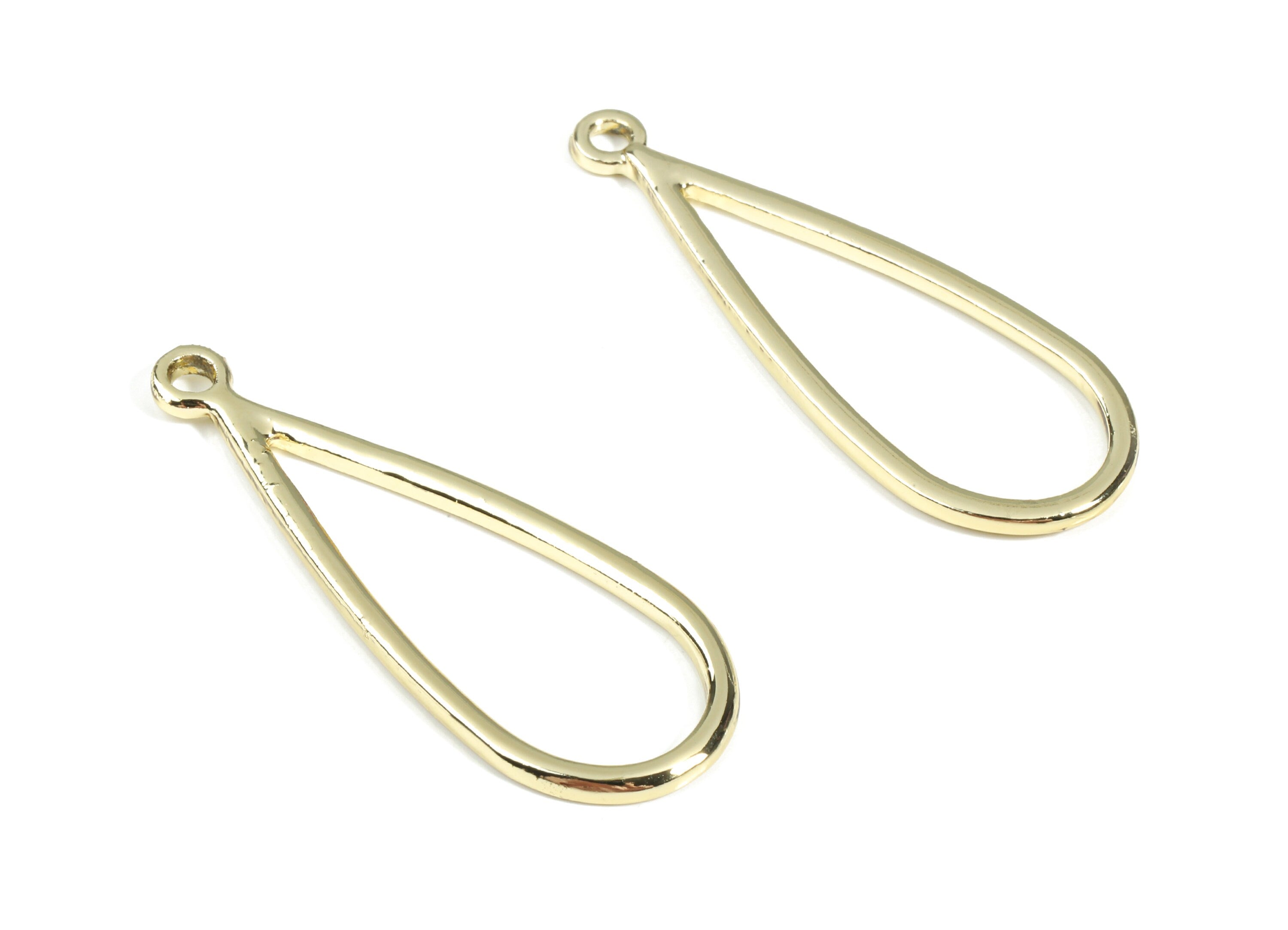 Alloy Drop Earring Charms - Zinc Alloy Drop Pendant - Gold Tone Plated - Earring Findings - Jewelry Supplies - 42.66x15.64x1.93mm - ZZ1673 - DOMEDBAZAAR