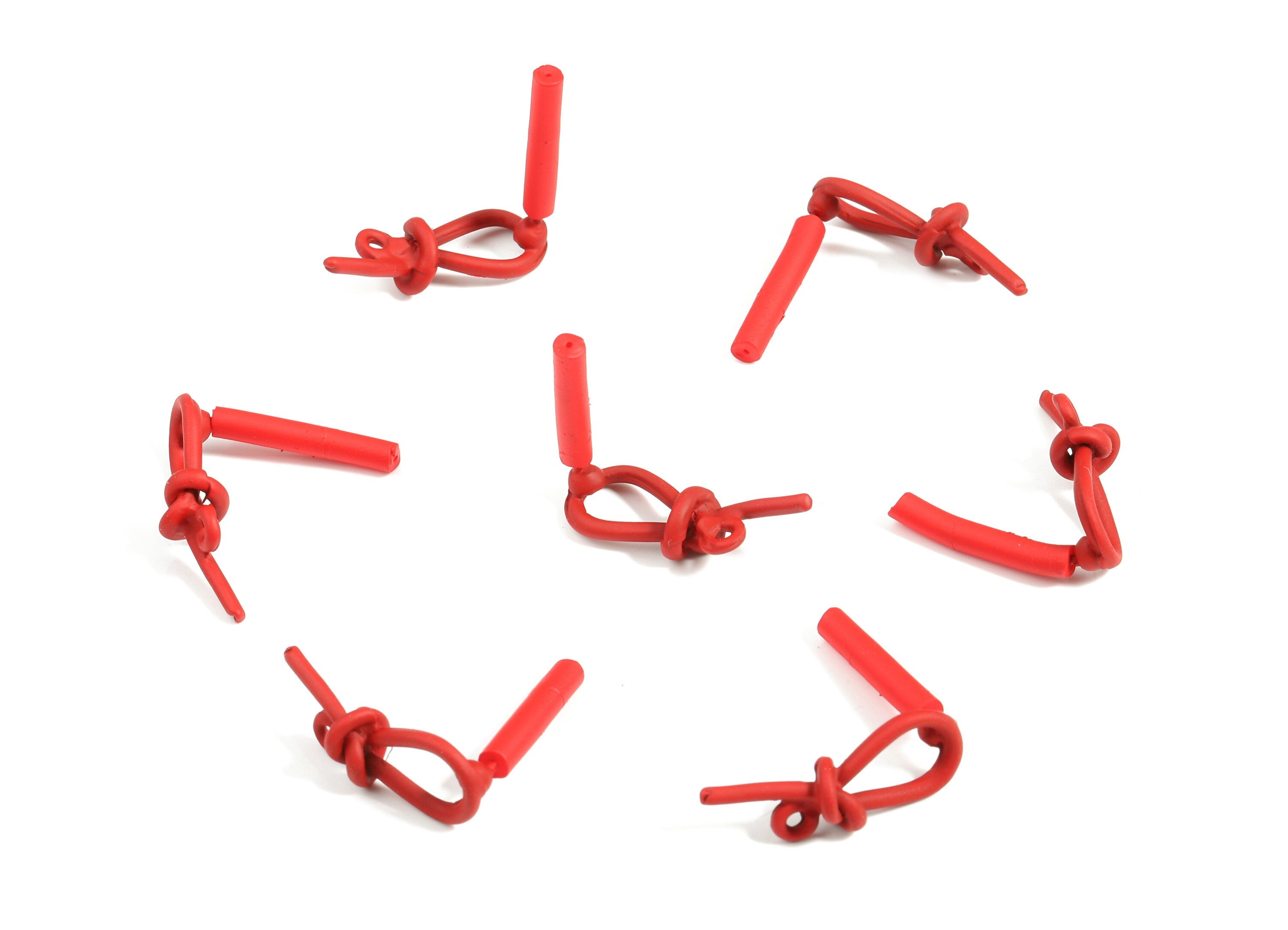 Alloy Knot Stud Earring With Loop - Zinc Alloy Node Earring Post - Silver Stud - Matte Red Tone Plated - 20.02x7.73x5.27mm - ZZ1616 - DOMEDBAZAAR