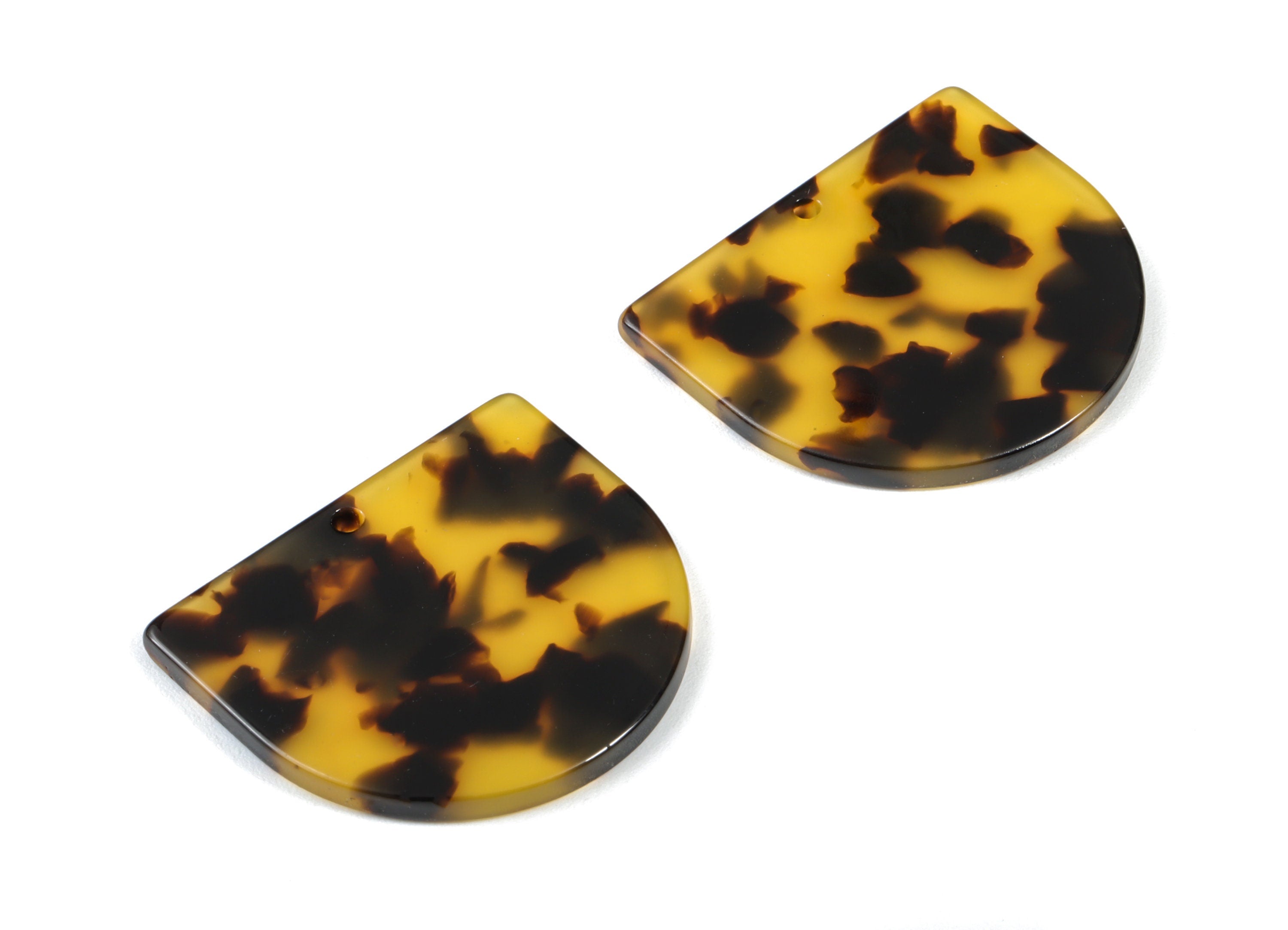Acetate Acrylic Earring Charms One Hole - D Shaped Pendant - Color Code: A02 - 29.5x34.3x2.48mm - AC1094A - DOMEDBAZAAR
