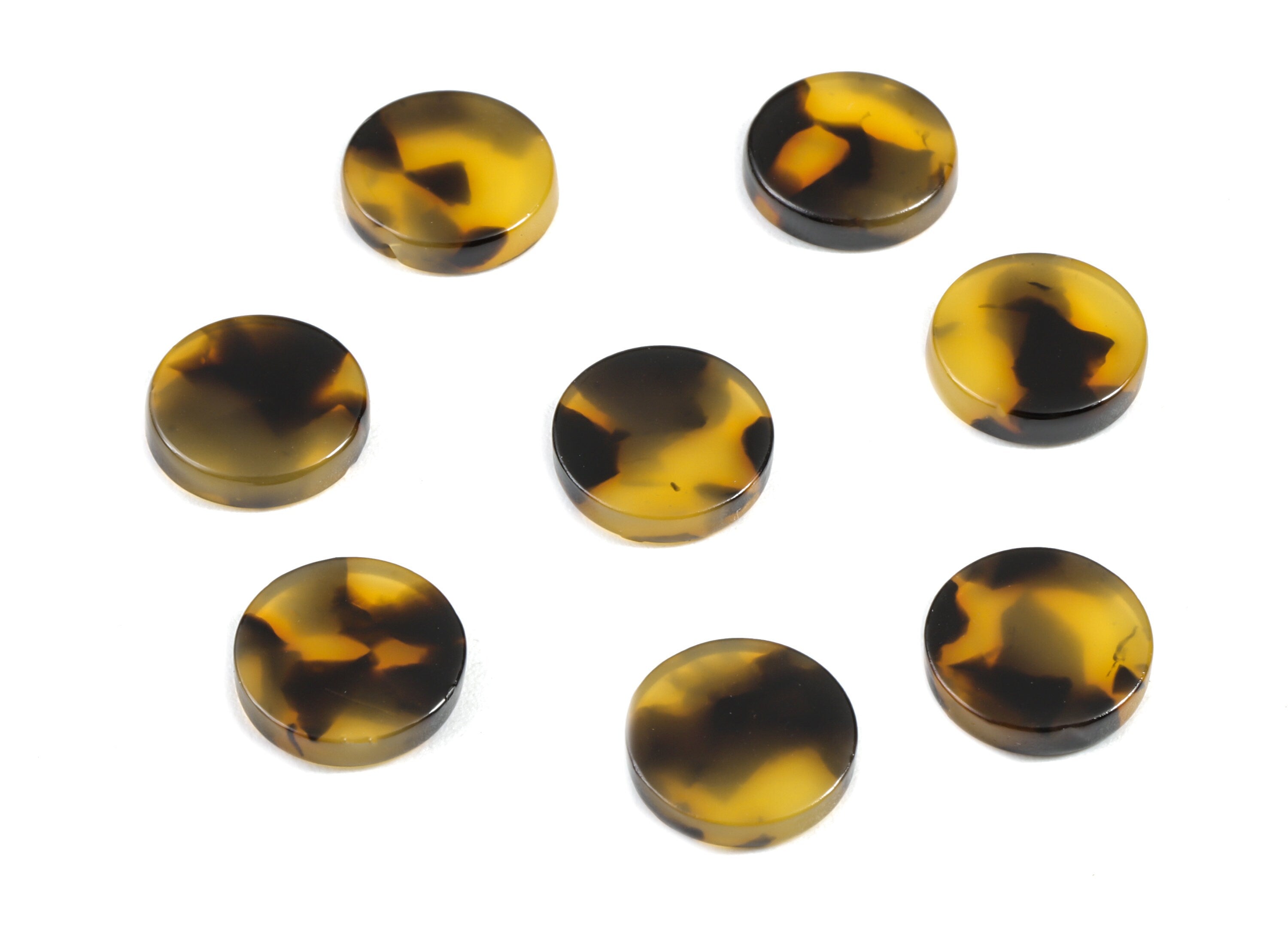 Acetate Acrylic Earring Charms - Tortoise Shell Earring - Round Circle Pendant - Color Code: A01 - 11.75x11.75x2.58mm - AC1419E - DOMEDBAZAAR