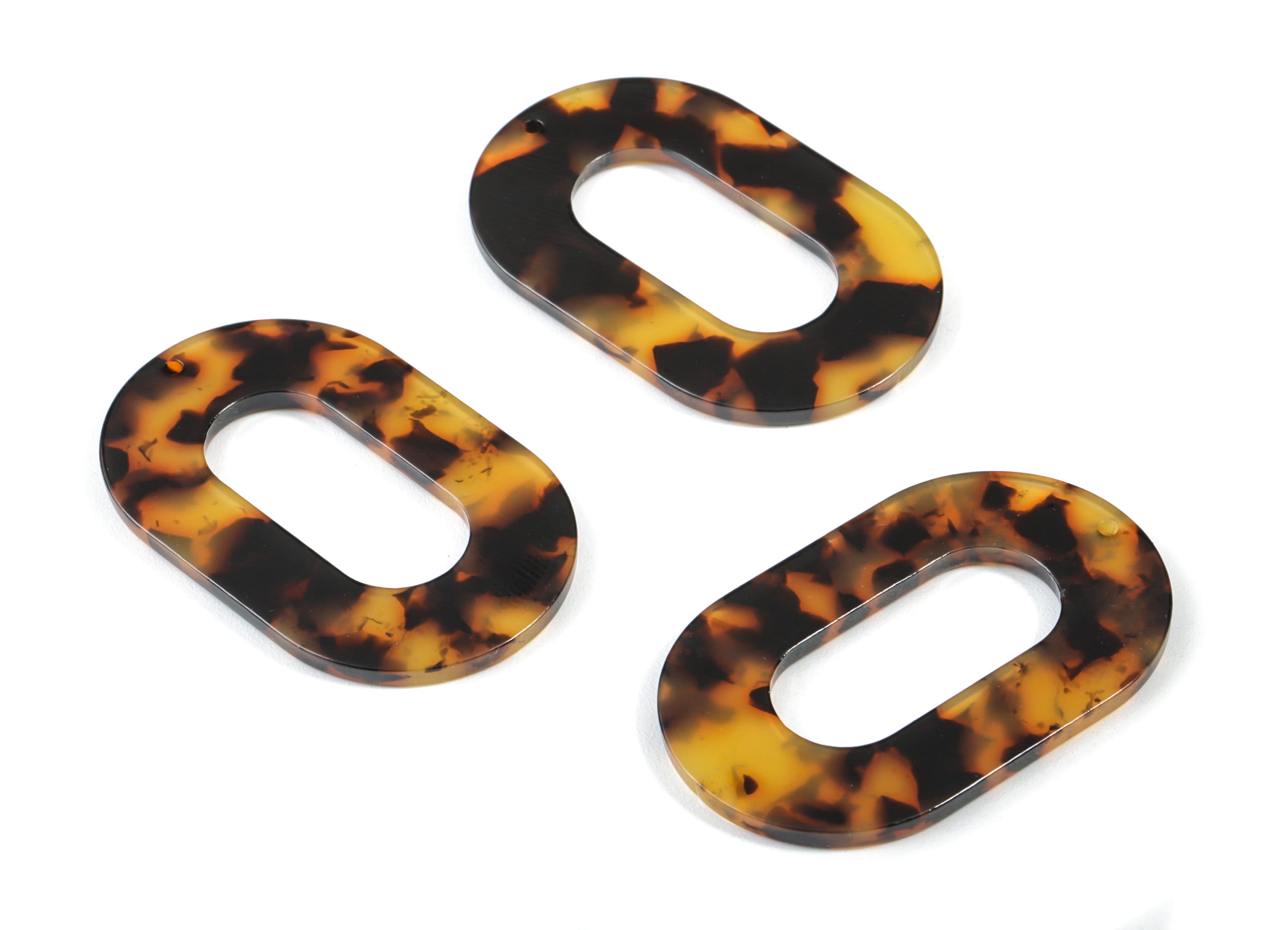 Acetate Oval Charms - Tortoise Shell Earrings - Oval Pendant - Jewelry Making Supplies - Color Code: A02 - 45.67x28.59x2.51mm - AC1619-A01 - DOMEDBAZAAR