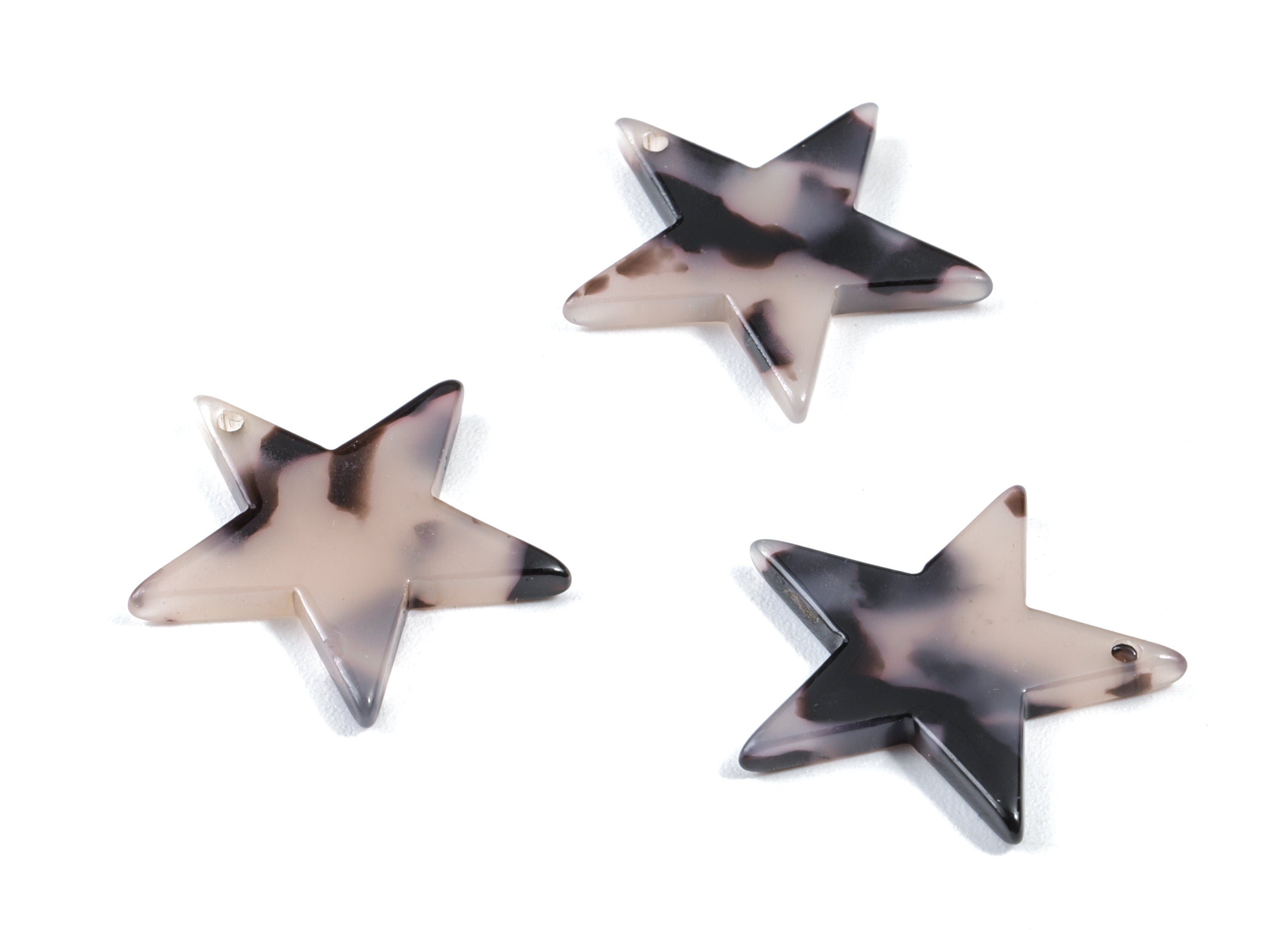 Acetate Star Charms - Blond Tortoise Shell Earrings - Star Earrings and Pendant - Jewelry Supplies - Color Code: A06 - 24x2.5mm - AC1029C - DOMEDBAZAAR