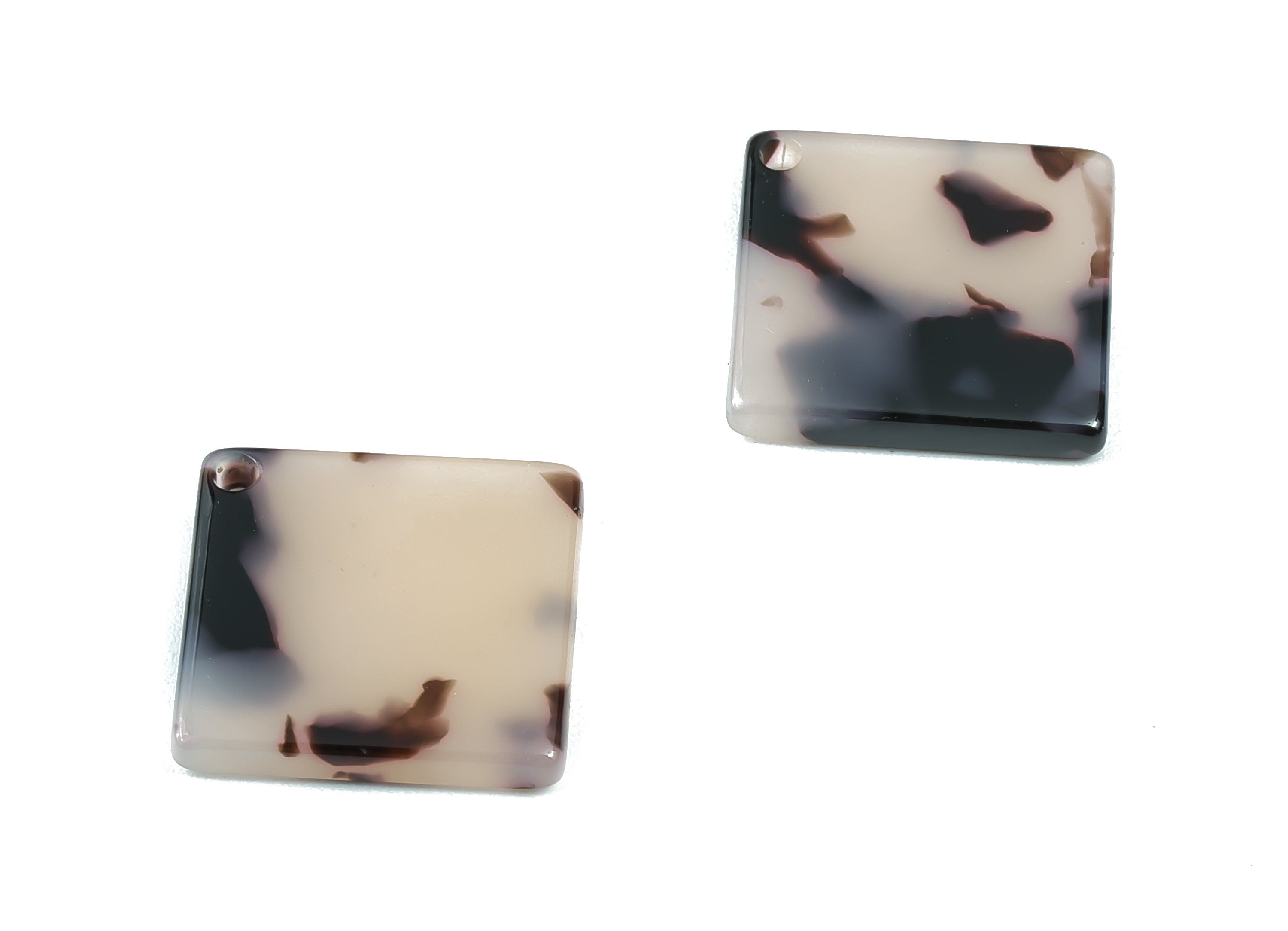 Acetate Square Charms - Blonde Tortoise Shell Earrings - Square Earrings and Pendant - Color Code: A06 - 18x18mm - AC1078B - DOMEDBAZAAR