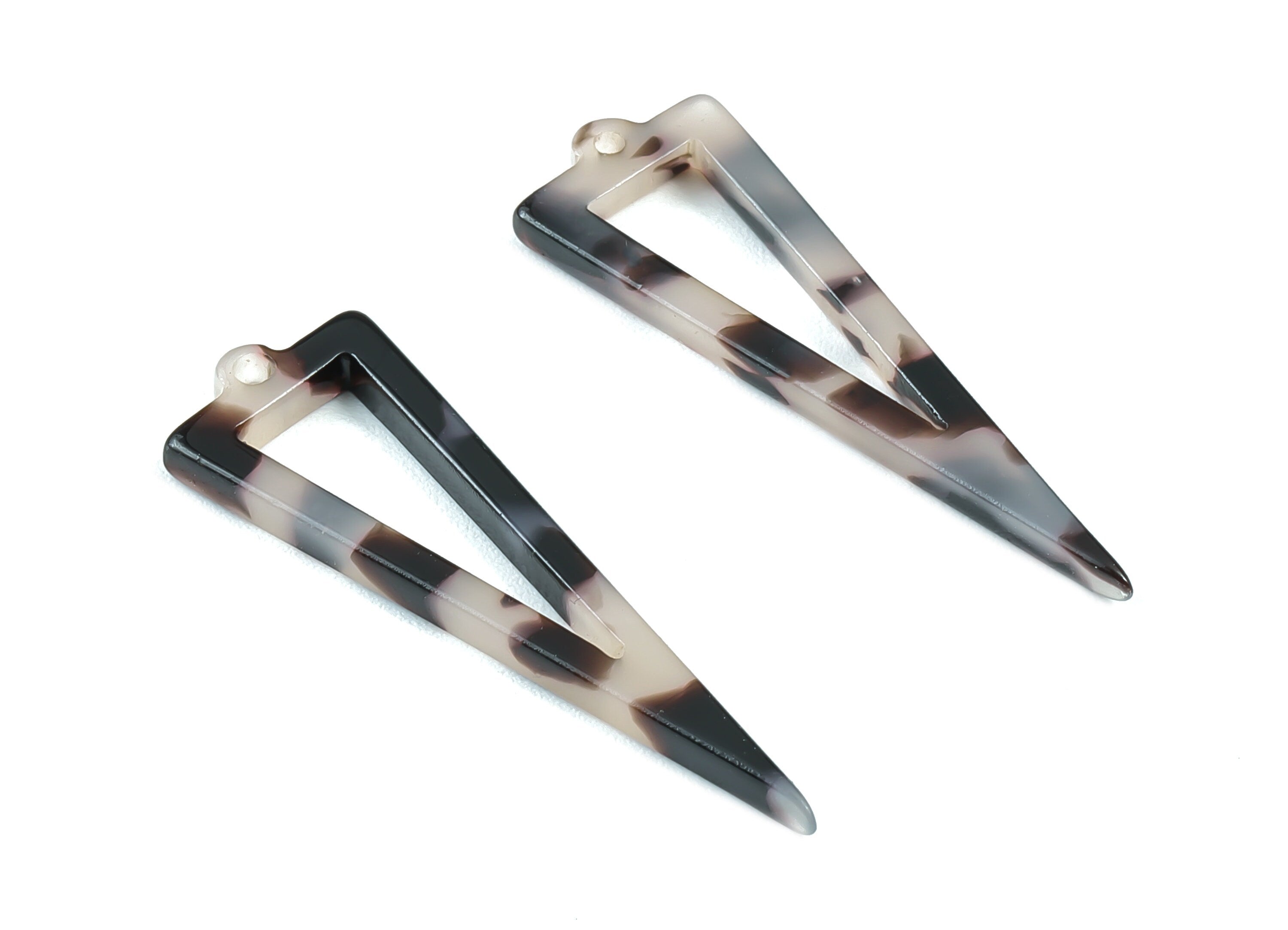 Acrylic Earring Charms - Blonde Tortoise Shell Earrings - Triangle Shaped - Color Code: A06 - 40.3x12.8mm - AC1085A - DOMEDBAZAAR