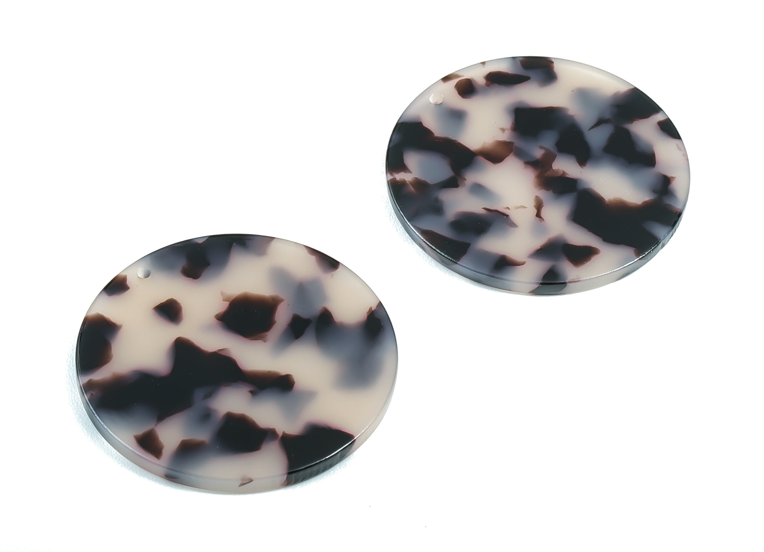 Acetate Round Charms - Blonde Tortoise Shell Earrings - Round Earring and Pendant - 1 Hole - Color Code:A06 - 36.15x36.15x2.5mm - AC1549-A06 - DOMEDBAZAAR