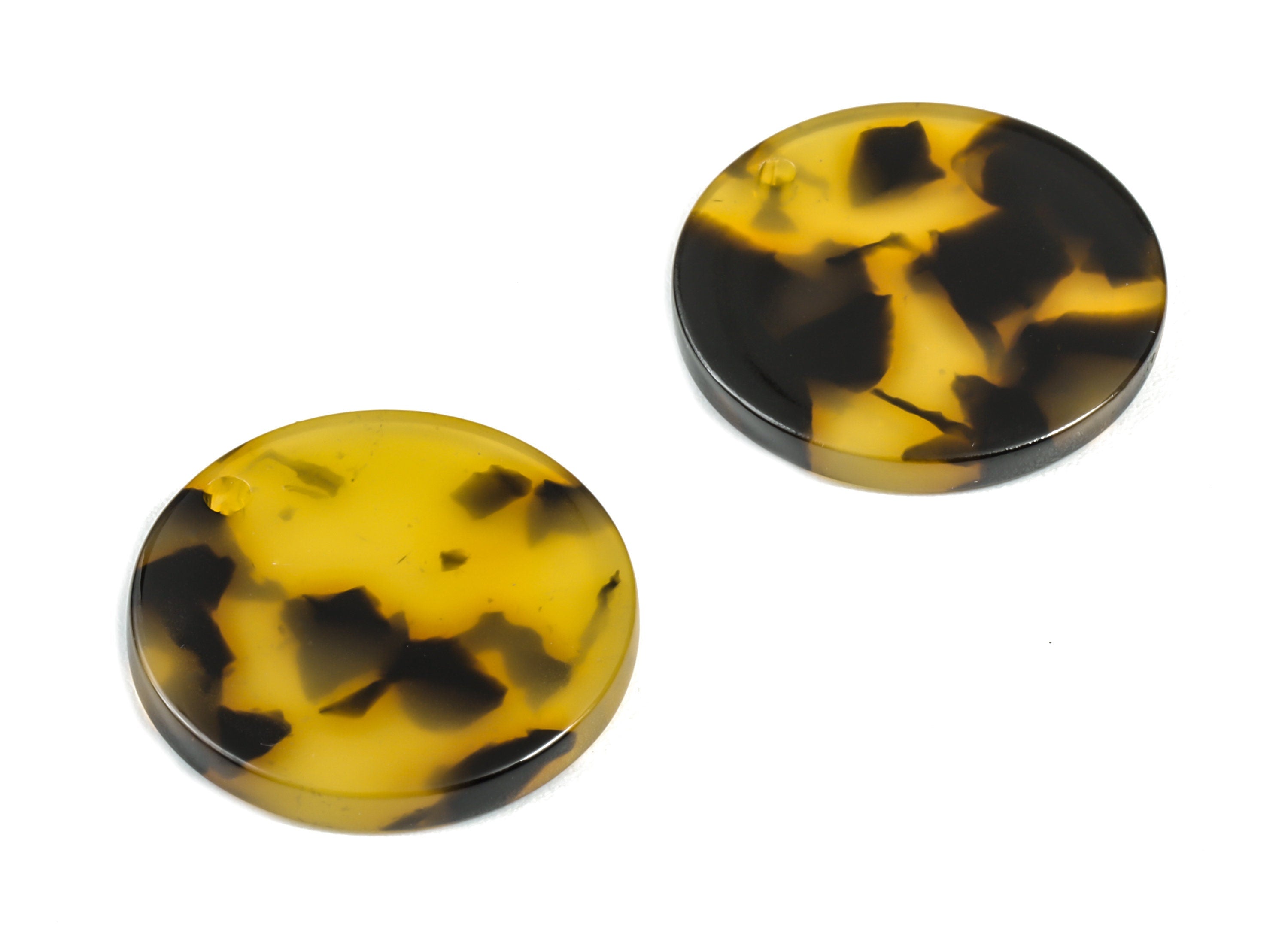 Acetate Round Charms - Tortoise Shell Earrings - Coin Earrings and Pendant - Jewelry Supplies - Color Code: A02 - 23.8x 23.8mm - AC1076A - DOMEDBAZAAR