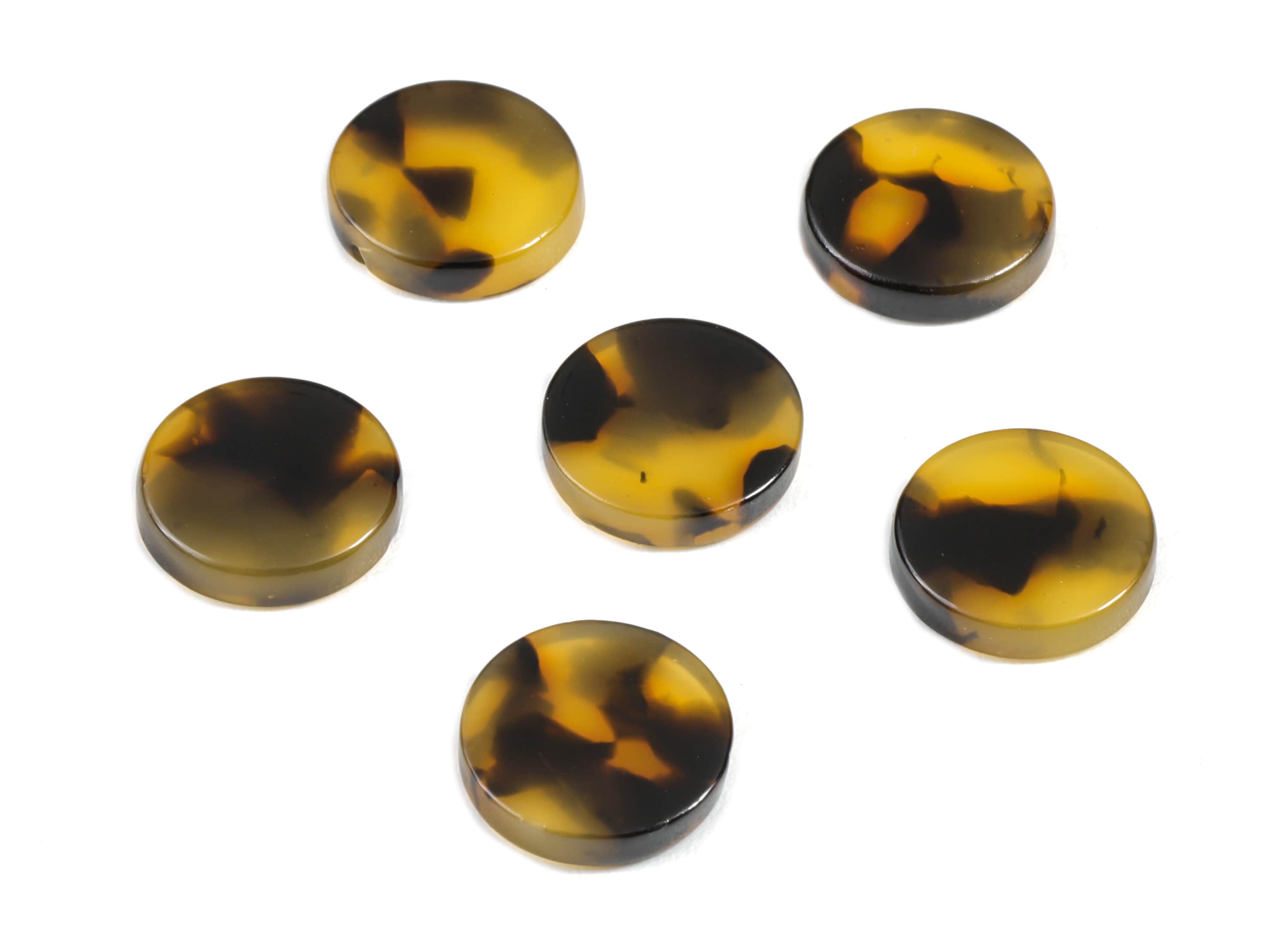 Acetate Acrylic Earring Charms - Tortoise Shell Earring - Round Circle Pendant - Color Code: A01 - 11.75x11.75x2.58mm - AC1419E - DOMEDBAZAAR