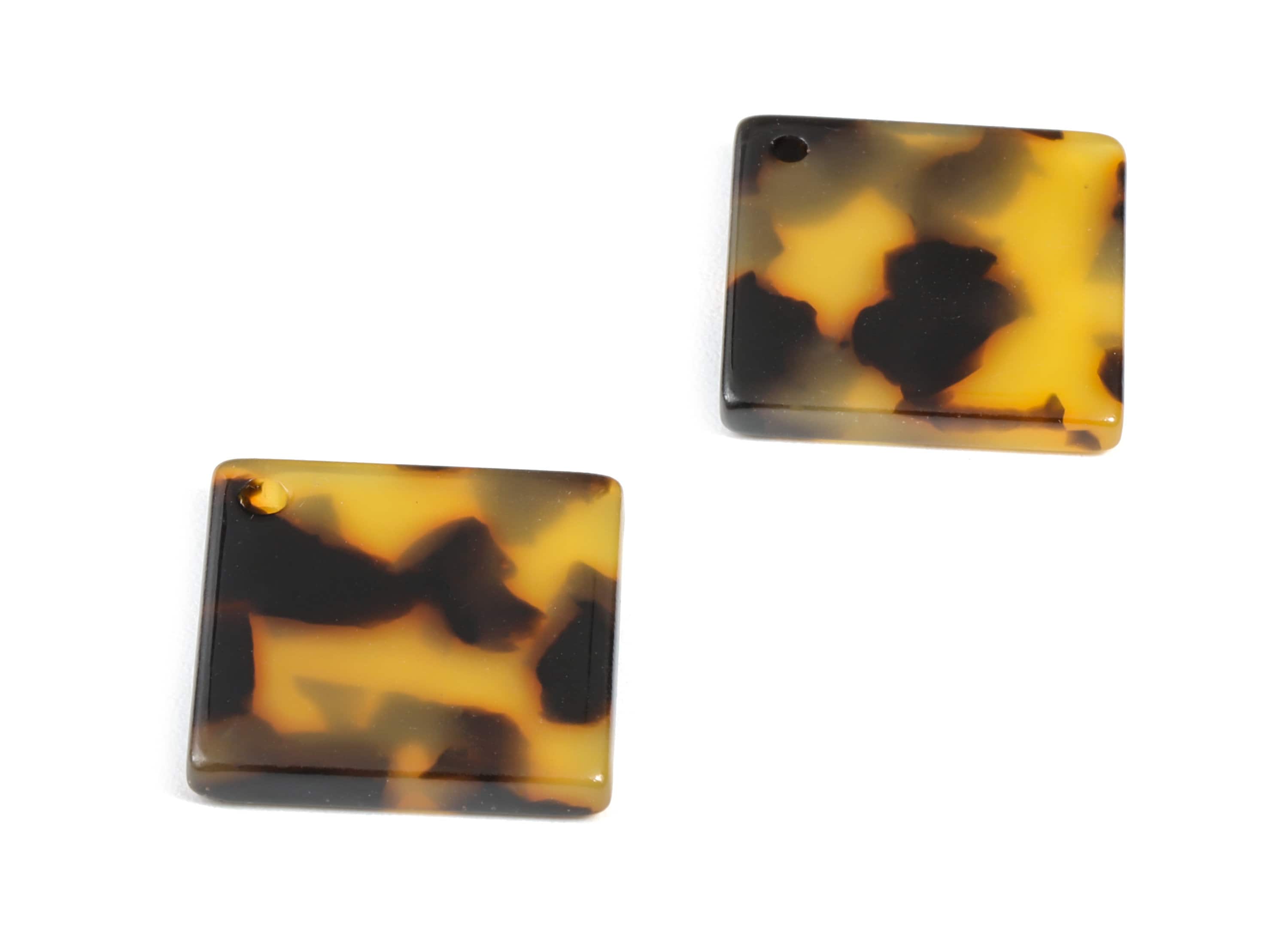 Acetate Acrylic Charms - Tortoise Shell Earring - Rectangle Pendant - Jewelry Supplies - Color Code: A01 - 28.05x19.85x2.55mm - AC1597-A01 - DOMEDBAZAAR