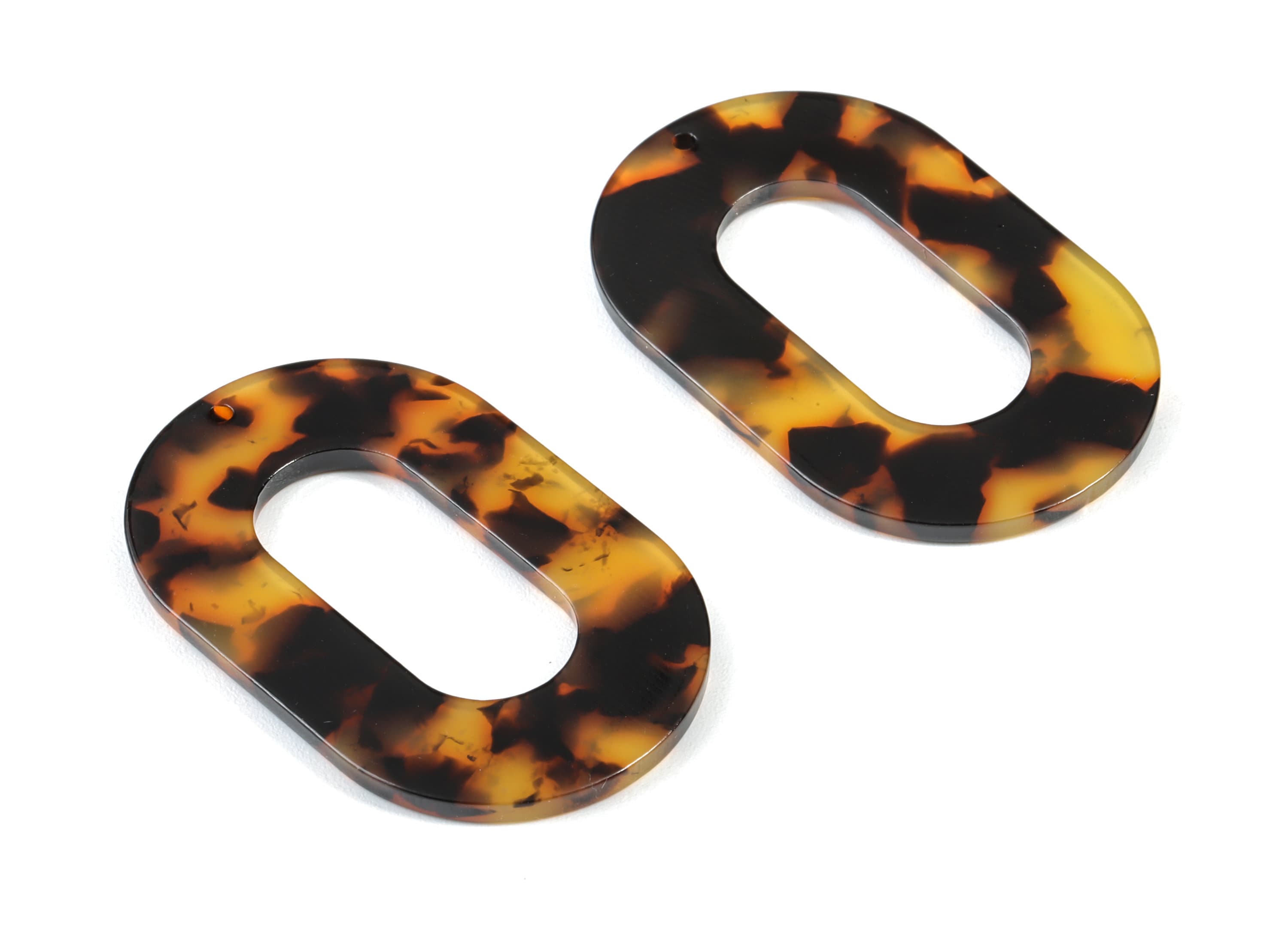 Acetate Oval Charms - Tortoise Shell Earrings - Oval Pendant - Jewelry Making Supplies - Color Code: A02 - 45.67x28.59x2.51mm - AC1619-A01 - DOMEDBAZAAR