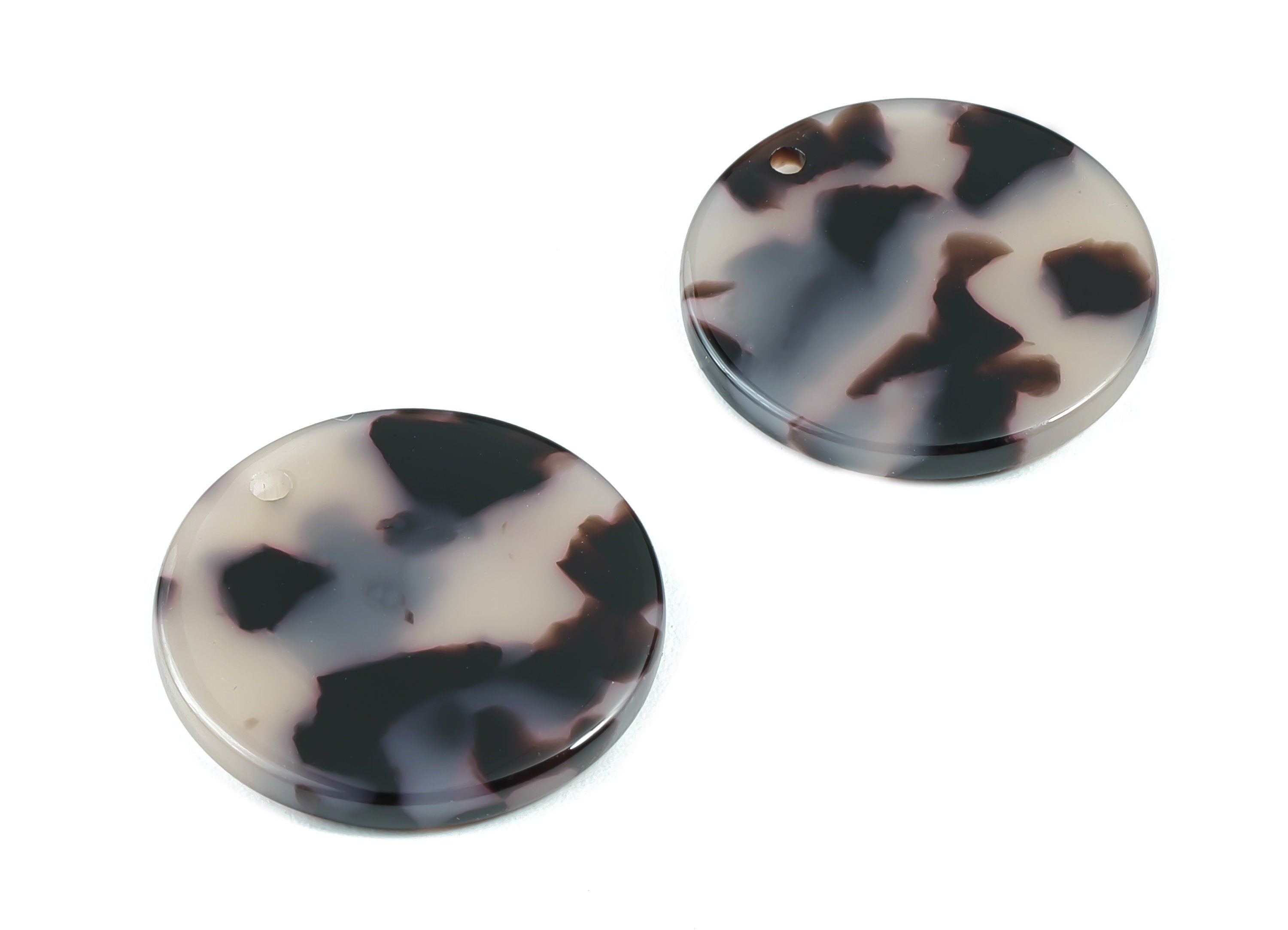 Acetate Round Charms - Blonde Tortoise Shell Earrings - Coin Earrings and Pendant - Color Code: A06 - 23.8x23.8mm - AC1076B - DOMEDBAZAAR