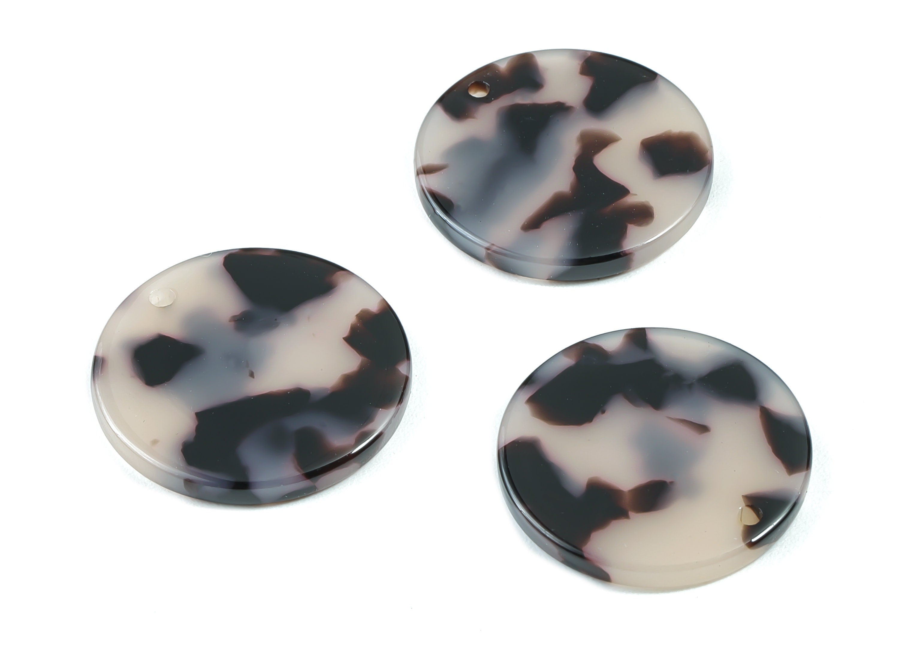 Acetate Round Charms - Blonde Tortoise Shell Earrings - Coin Earrings and Pendant - Color Code: A06 - 23.8x23.8mm - AC1076B - DOMEDBAZAAR