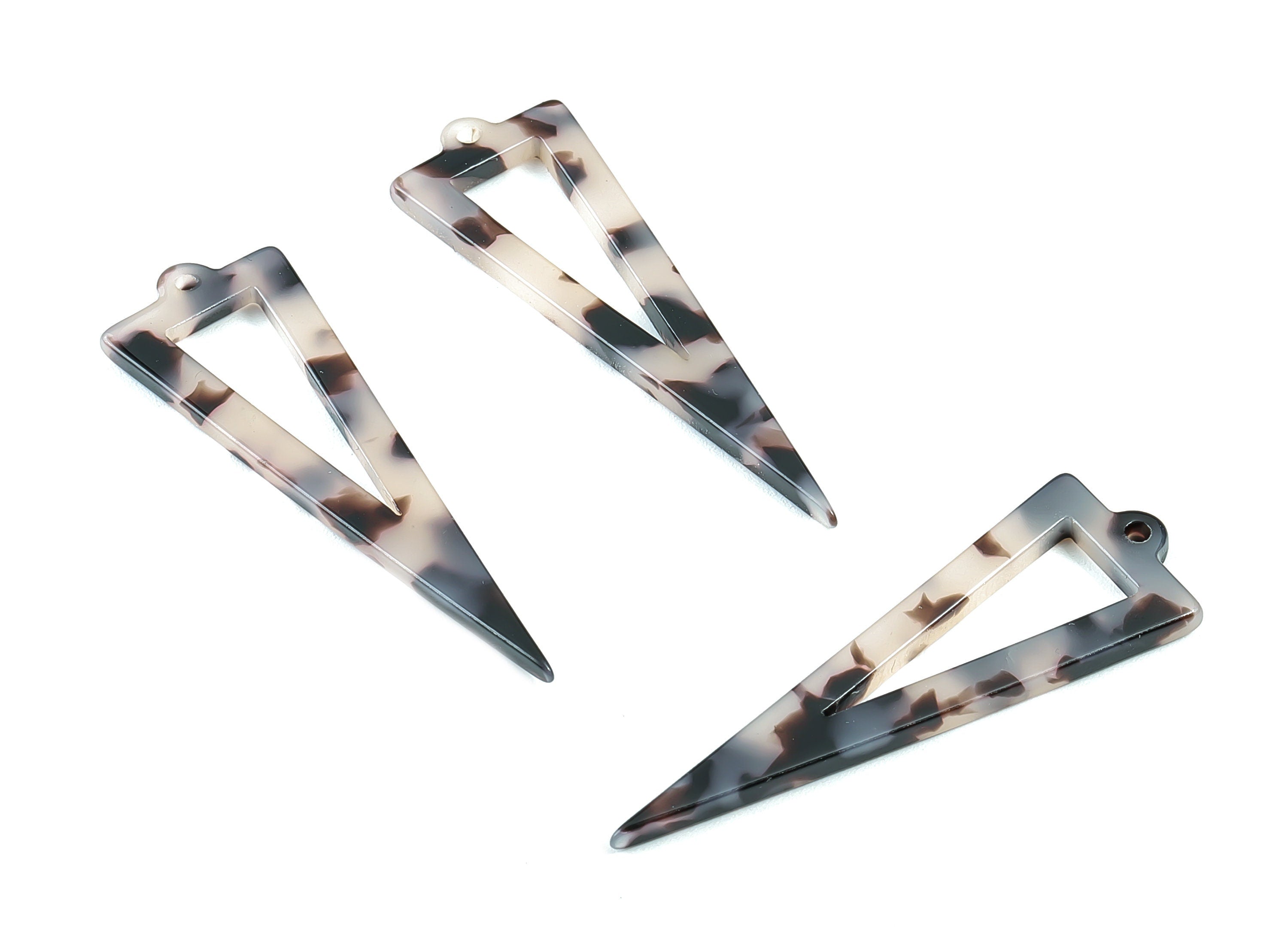 Acetate Triangle Charms - Blonde Tortoise Shell Earrings - Triangle Earrings and Pendant - Color Code: A06 - 53.6x17.5mm - AC1084A - DOMEDBAZAAR