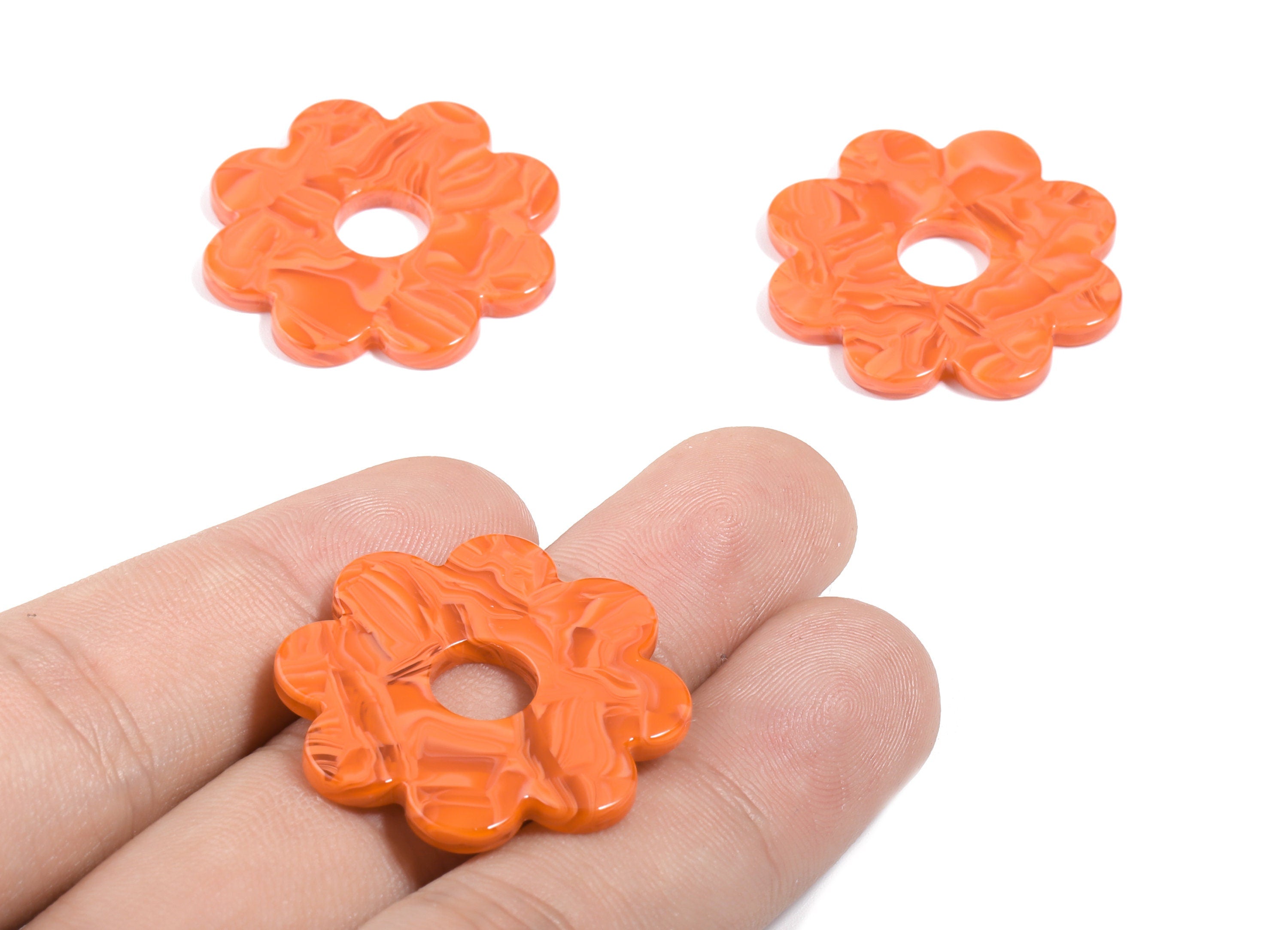Acetate Flower Charms - Flower Earrings and Pendant - Earring Findings - Jewelry Supplys - Color Code: A459 - 28.8x28.8x2.61mm - AC1753-A459 - DOMEDBAZAAR