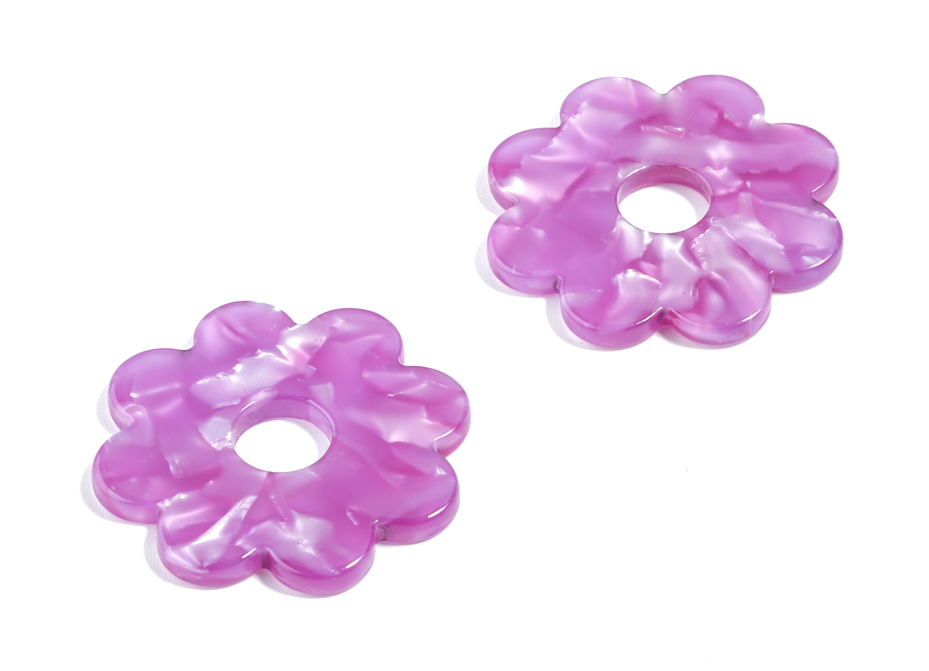 Acetate Flower Charms - Flower Earrings and Pendant - Earring Findings - Jewelry Supplys - Color Code: A460 - 28.8x28.8x2.61mm - AC1753-A460 - DOMEDBAZAAR