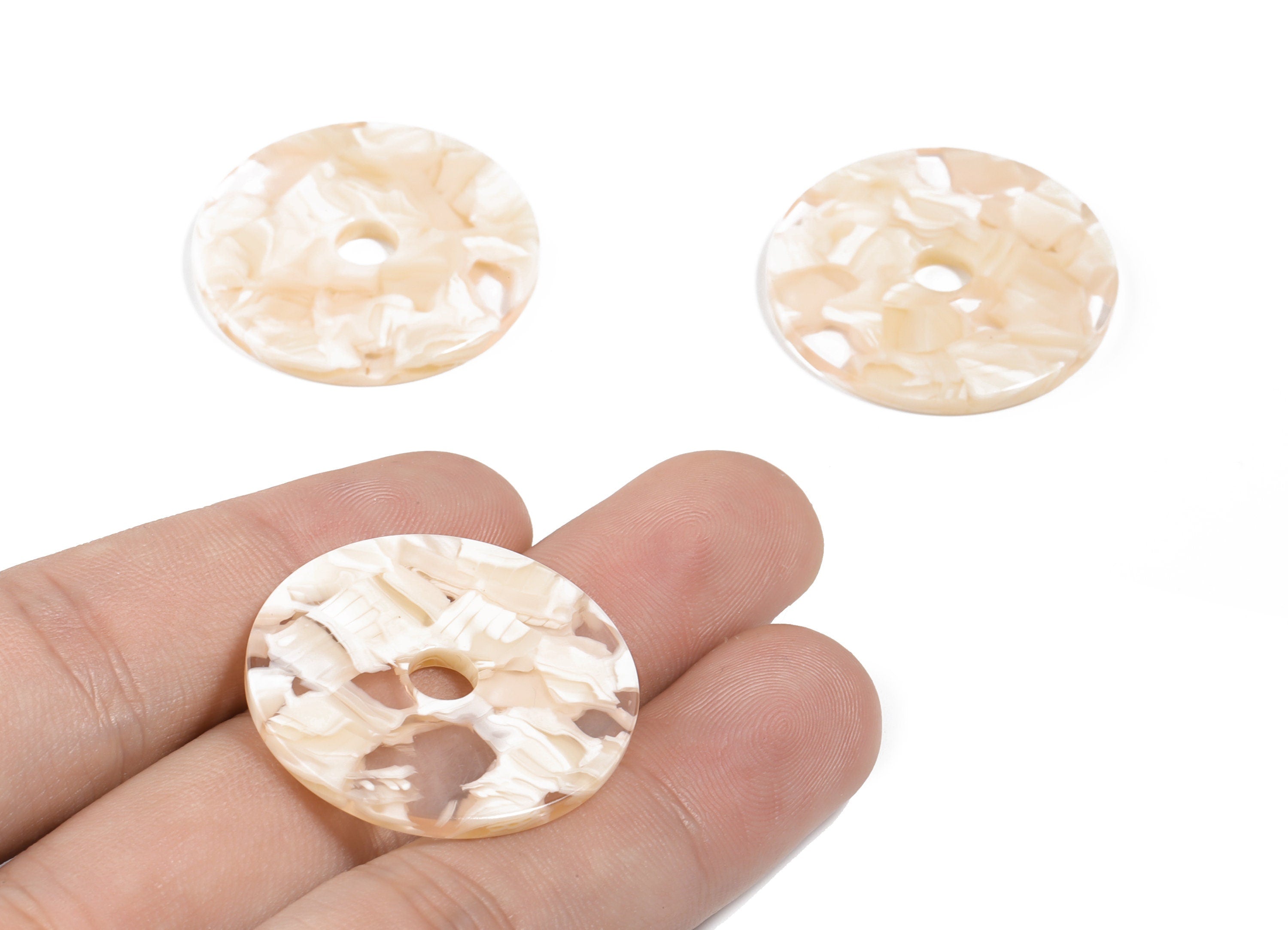 Acetate Round Charms - Circle Earring & Pendant - Earring Findings - Jewelry Supplies - Color Code: A461 - 30.49x30.49x2.6mm - AC1748-A461 - DOMEDBAZAAR