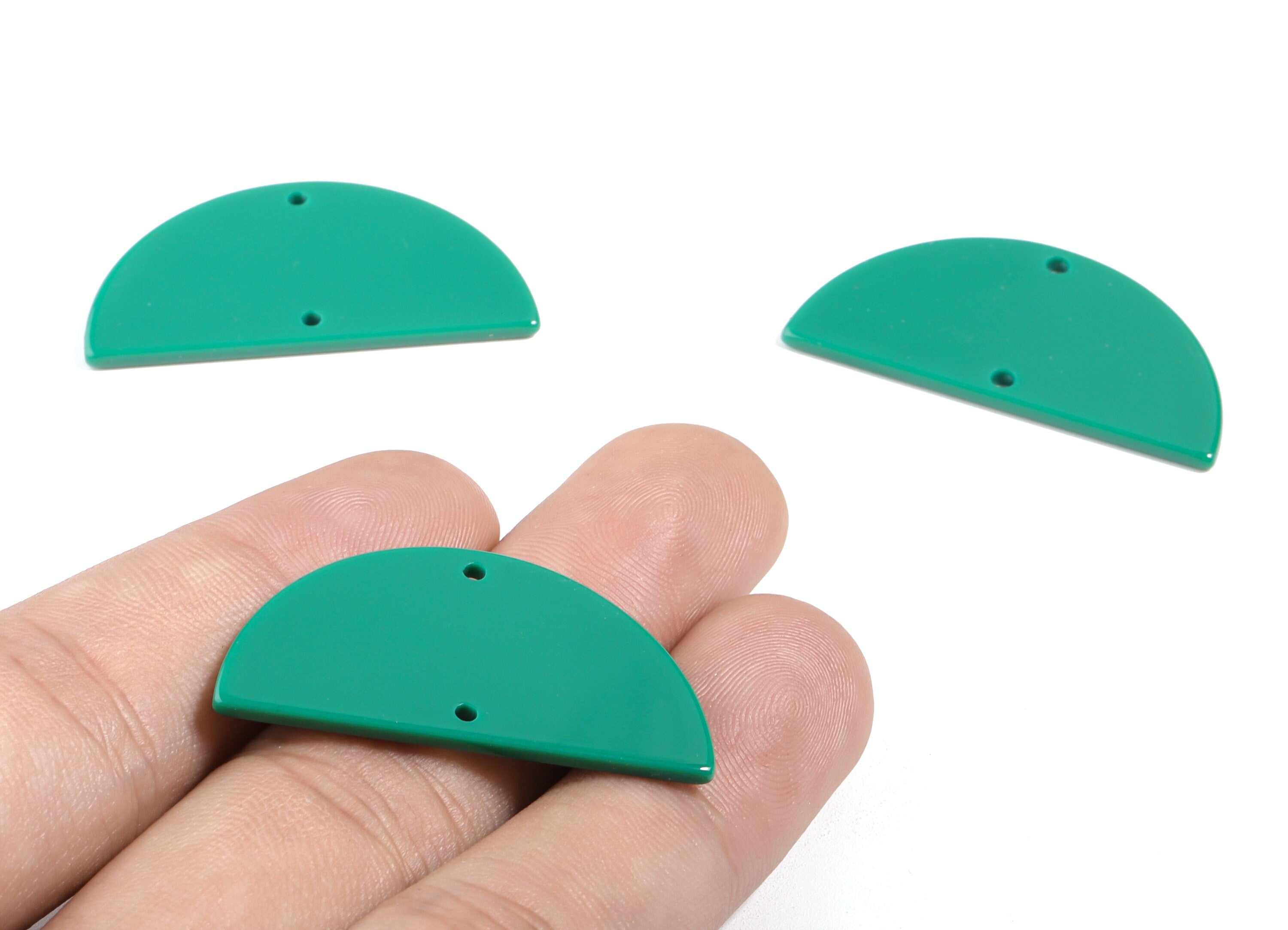 Acetate Semicircle Connectors - 2 Holes - Half Moon Earrings - Earring Findings - Color Code:A346 - 37.2x18.55x2.4mm - AC1794-A346 - DOMEDBAZAAR