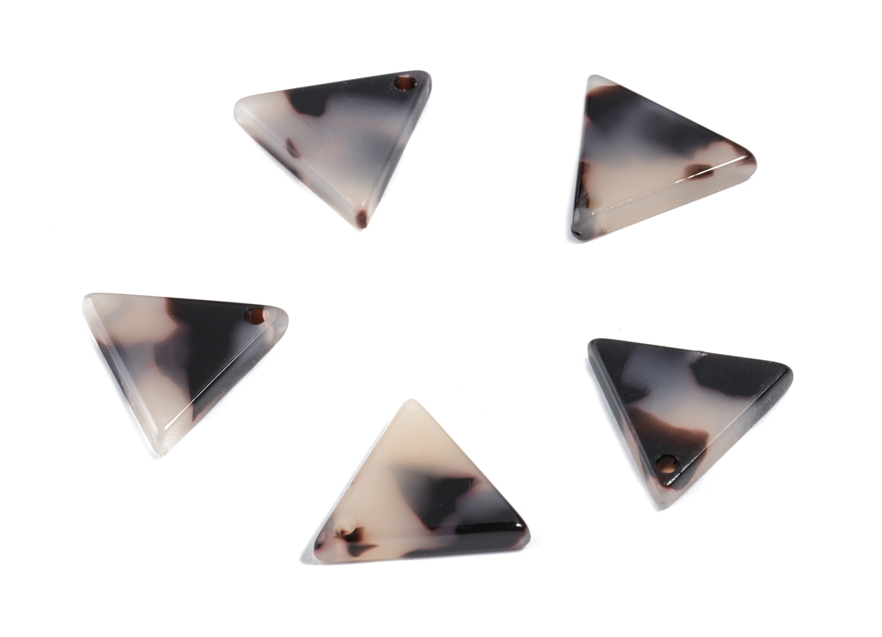 Acetate Triangle Charms - Triangle Earrings and Pendant -Blonde Tortoise Shell Earrings - Color Code: A07 - 13.39x11.98x2.61mm - AC1674-A07 - DOMEDBAZAAR