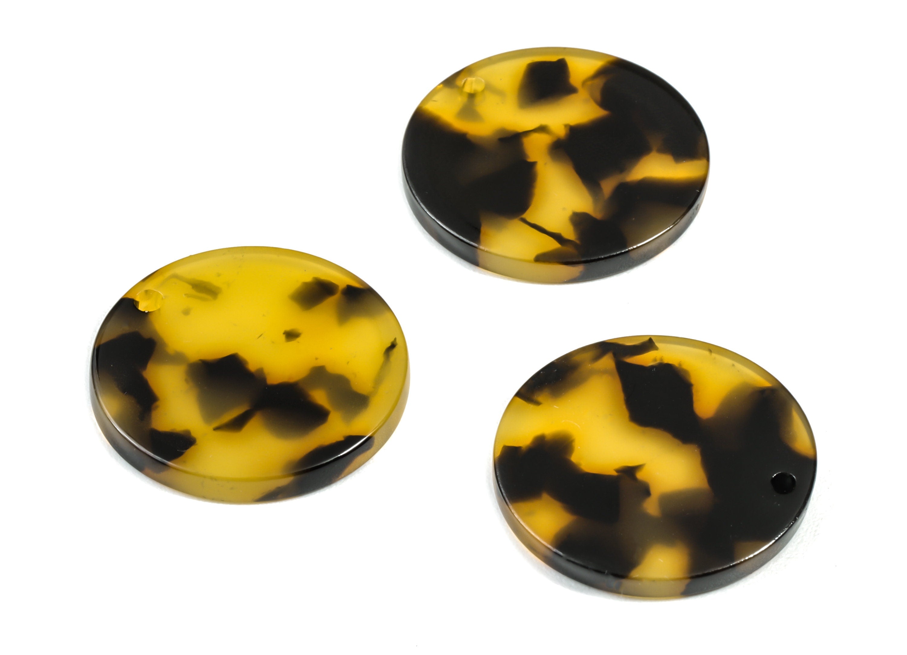 Acetate Round Charms - Tortoise Shell Earrings - Coin Earrings and Pendant - Jewelry Supplies - Color Code: A02 - 23.8x 23.8mm - AC1076A - DOMEDBAZAAR