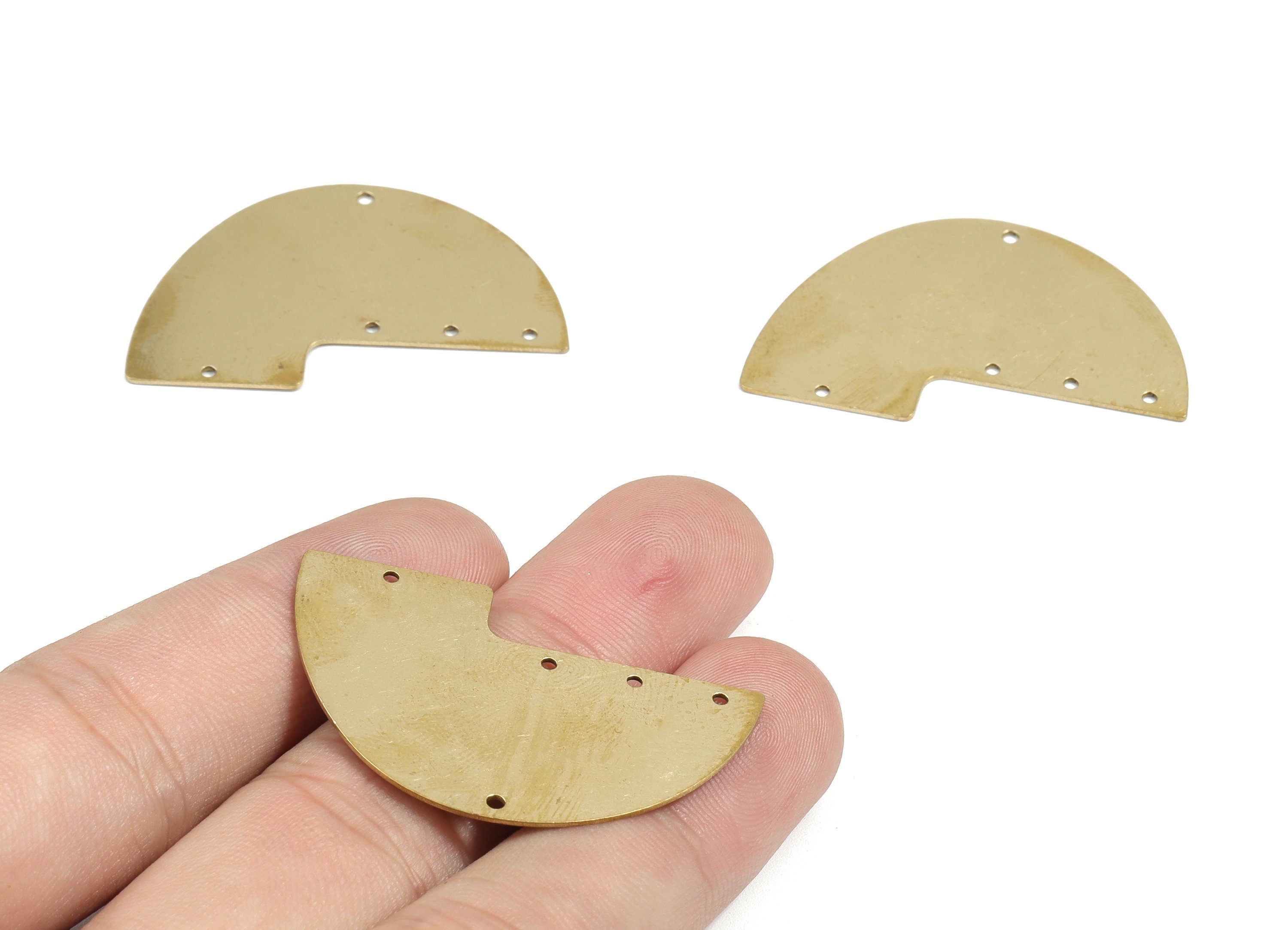 Personalized stamping blank - Brass Half Moon Earring Connector - Raw Brass Semi Circle Pendant - 39.91x26.01x0.61mm - PPM1807 - DOMEDBAZAAR