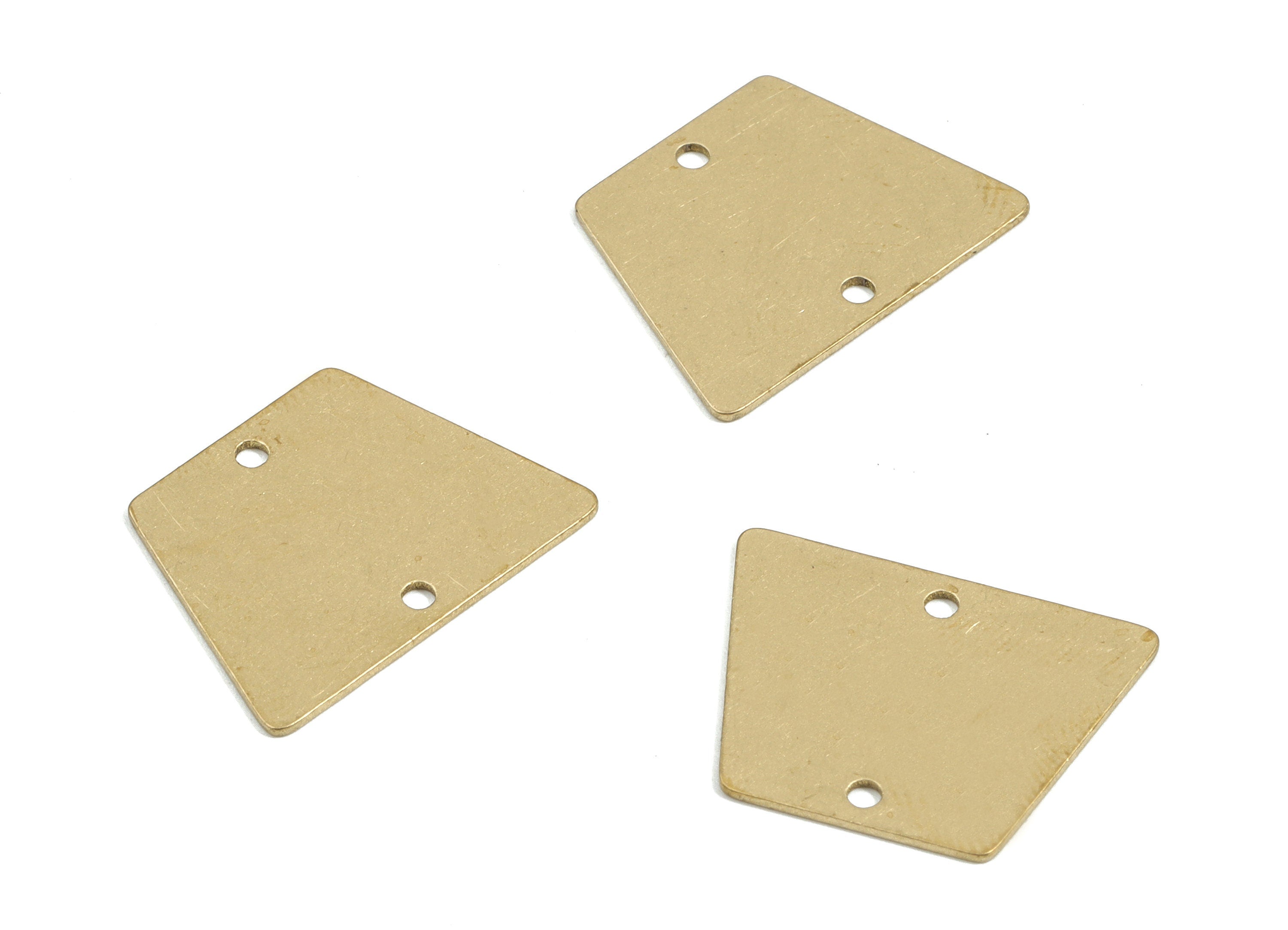 Personalized stamping blank - Brass Trapezoid Earring Connector - Raw Brass Trapezoid Pendant - 19.86x15x0.61mm - PPM1812 - DOMEDBAZAAR