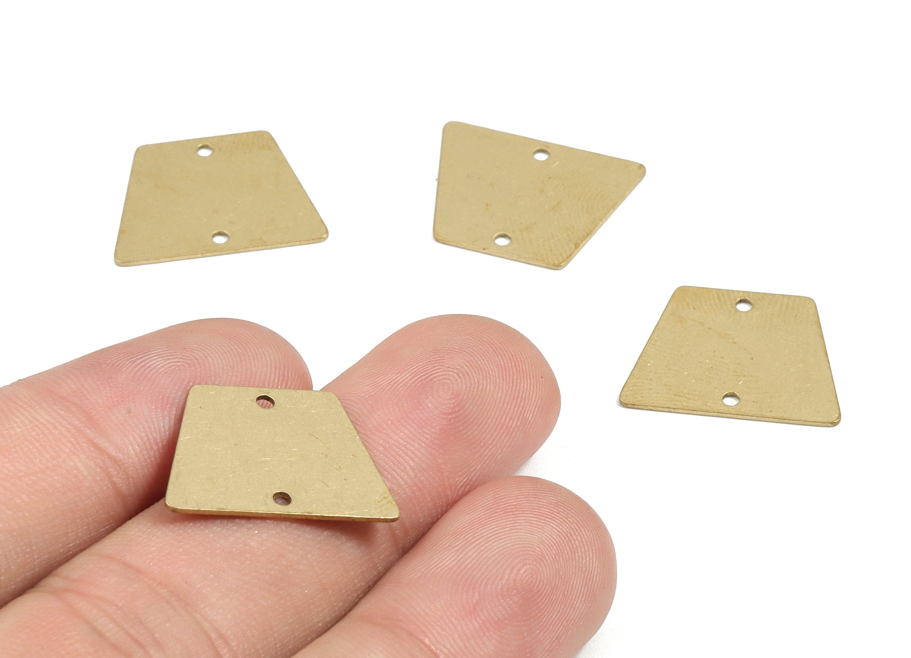 Personalized stamping blank - Brass Trapezoid Earring Connector - Raw Brass Trapezoid Pendant - 19.86x15x0.61mm - PPM1812 - DOMEDBAZAAR