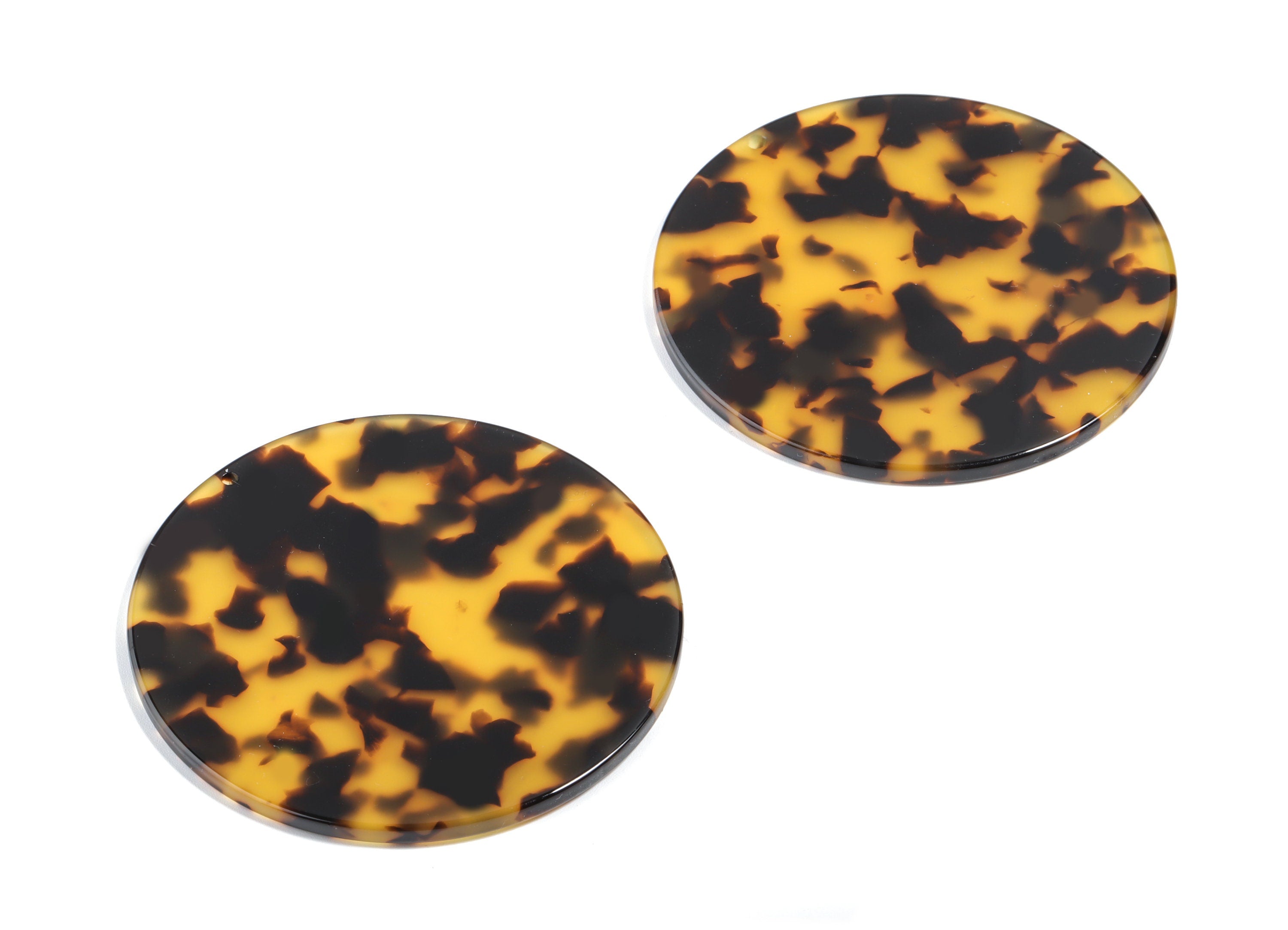 Acetate Coin Earring Charms - Solid Tortoise Shell Earrings - Coin Pendant - Jewelry Supplies - Color Code: A02 - 57x57x2.75mm - AC1296-A02 - DOMEDBAZAAR