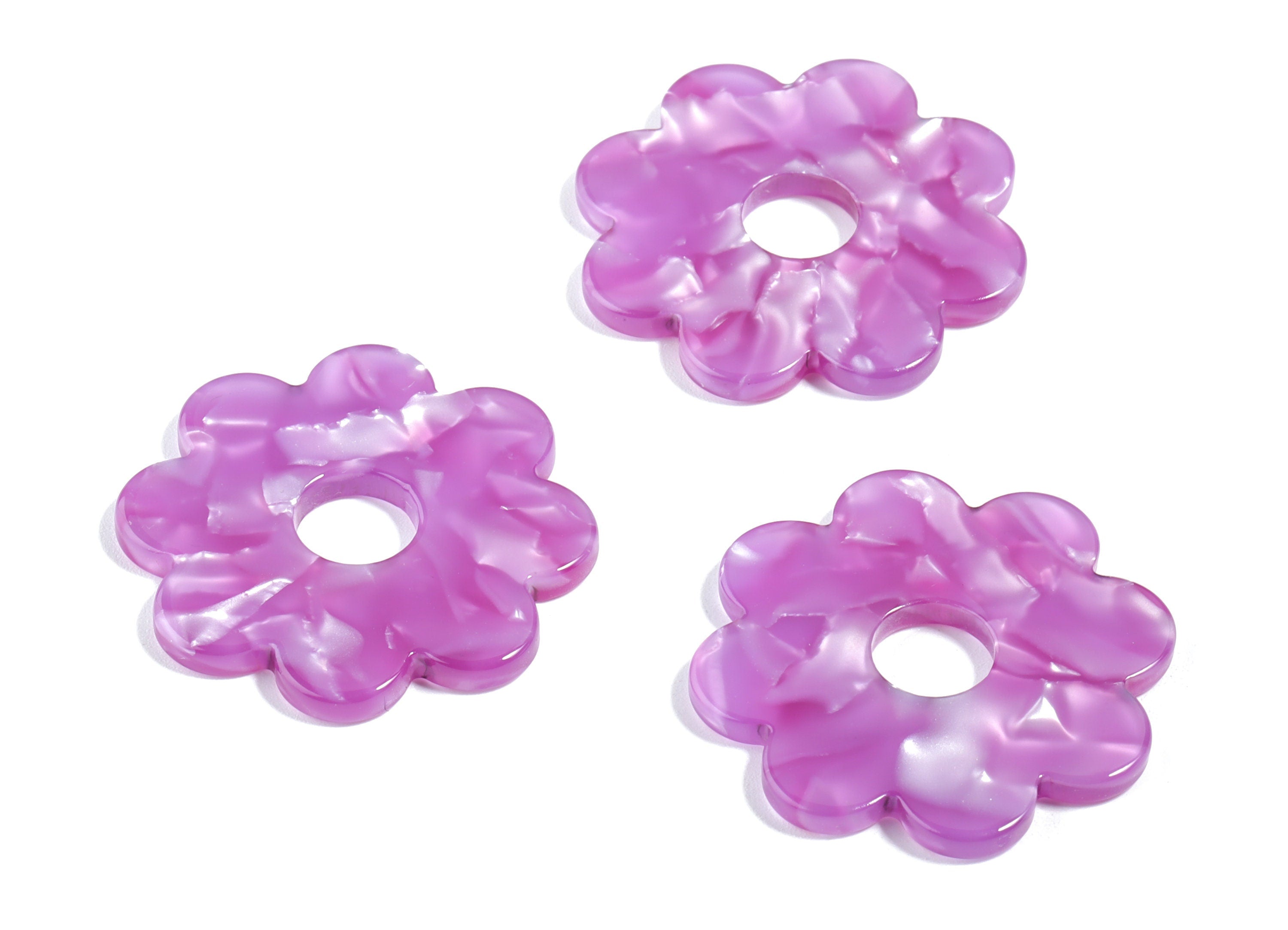 Acetate Flower Charms - Flower Earrings and Pendant - Earring Findings - Jewelry Supplys - Color Code: A460 - 28.8x28.8x2.61mm - AC1753-A460 - DOMEDBAZAAR