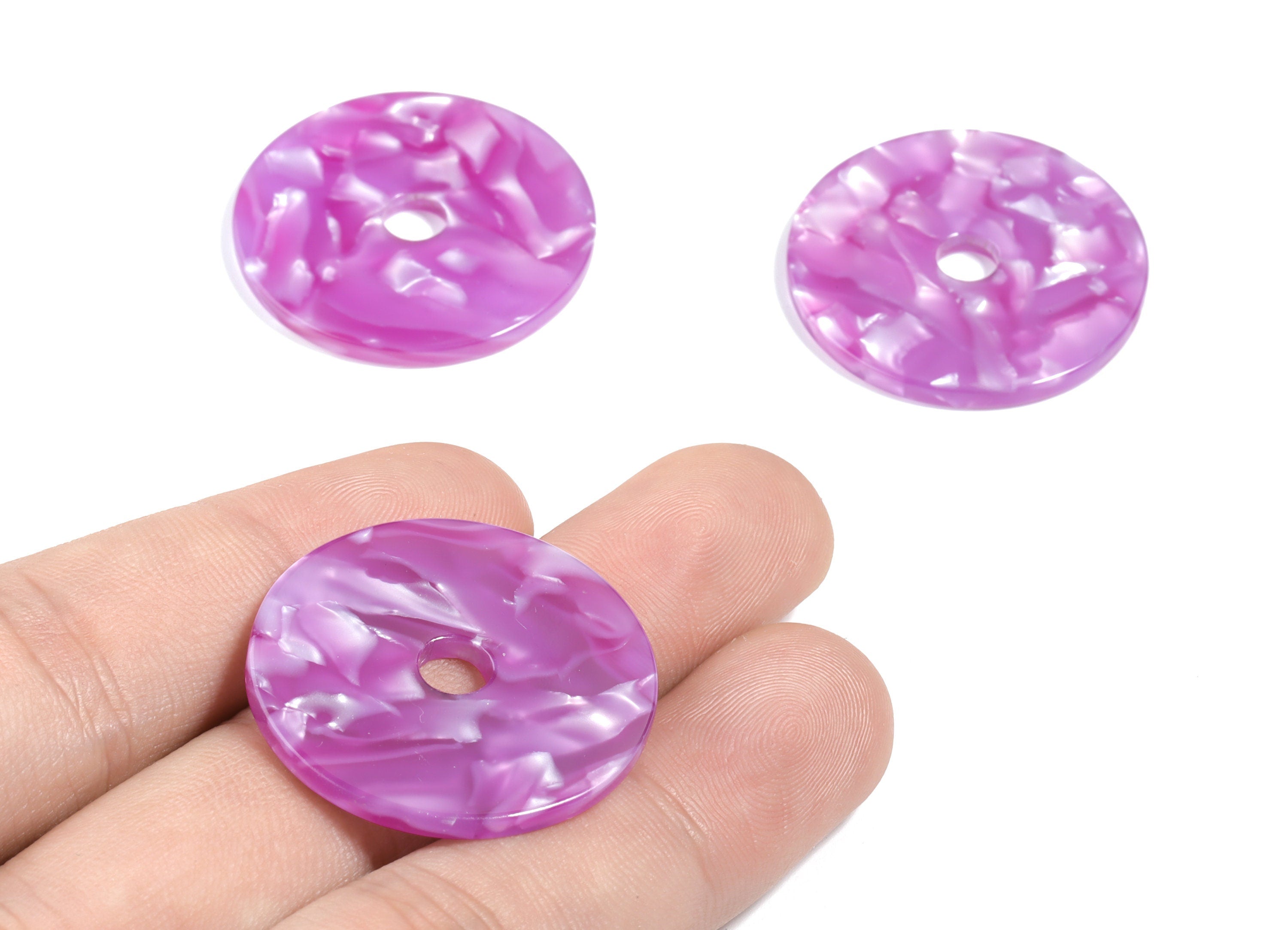 Acetate Round Charms - Circle Earring & Pendant - Earring Findings - Jewelry Supplies - Color Code: A460 - 30.49x30.49x2.6mm - AC1748-A460 - DOMEDBAZAAR