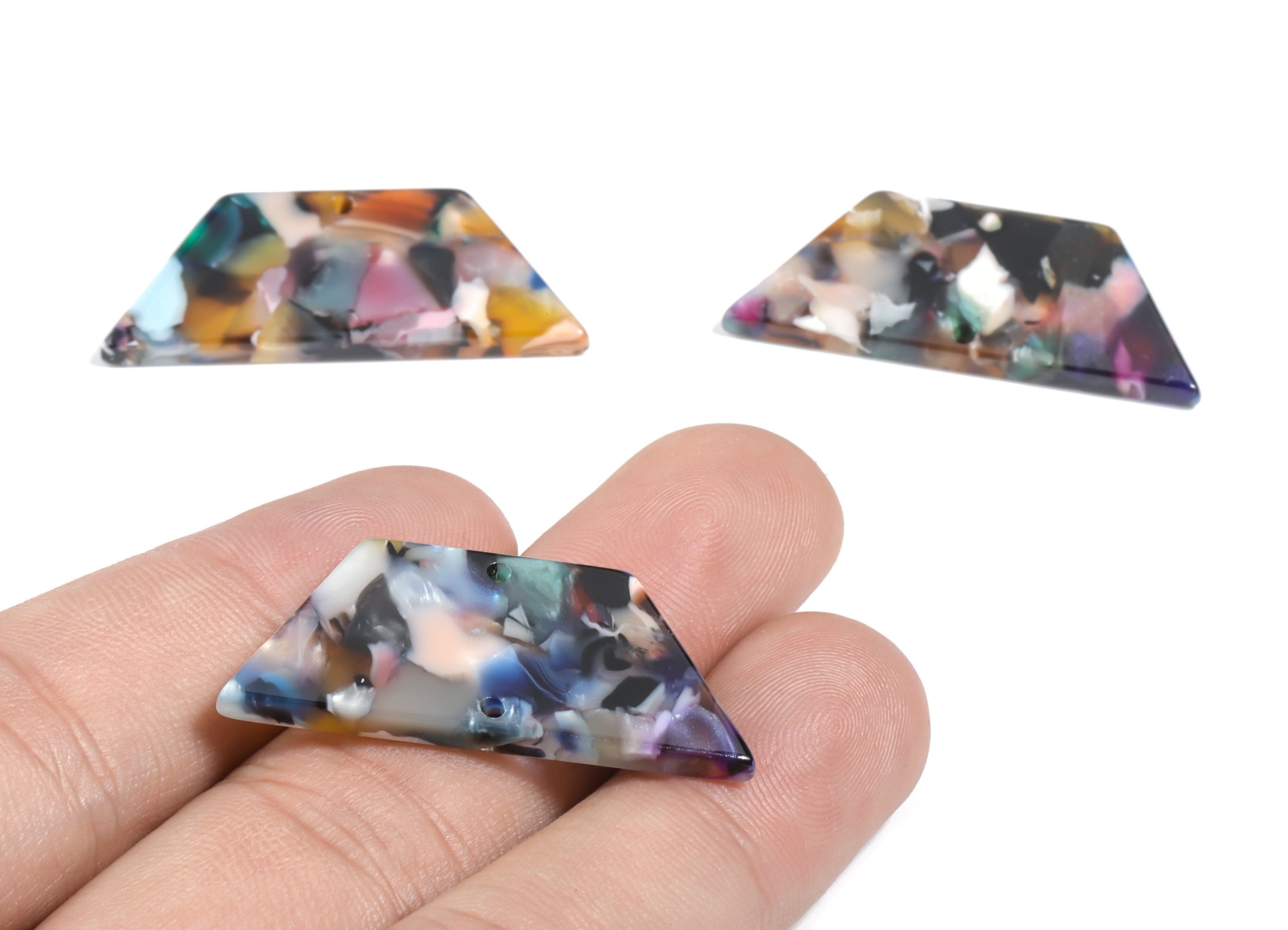 Acetate Trapezoid Connectors - 2 Holes - Trapezoid Earrings - Earring Findings - Color Code:A58 - 36.62x16x2.67mm - AC1802-A58 - DOMEDBAZAAR