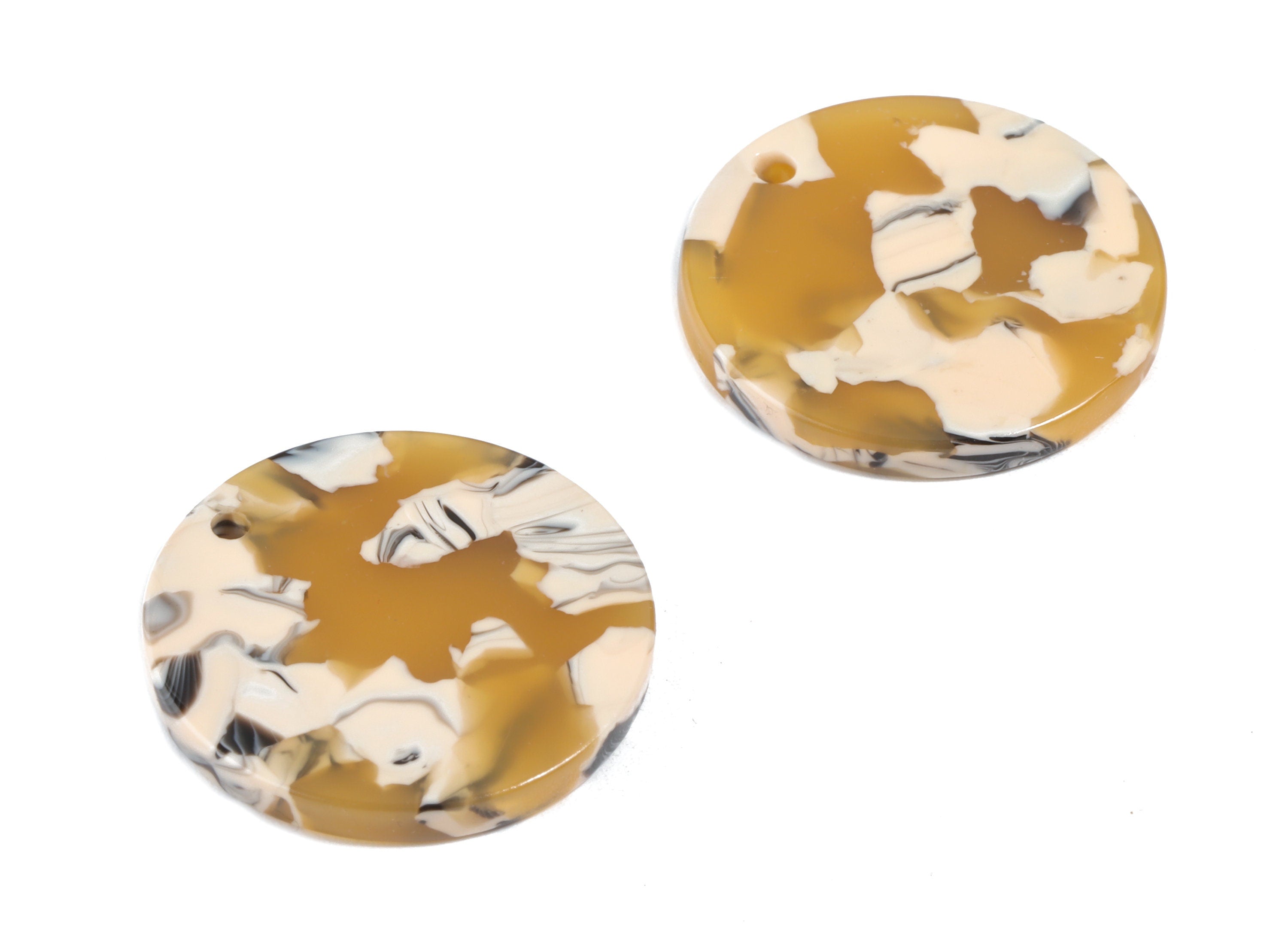 Acetate Acrylic Round Earring Charms - Coin Pendant - Earring Findings - Jewelry Supplies - Color Code: A14 - 21.9x21.85x2.68mm - AC1170-A14 - DOMEDBAZAAR