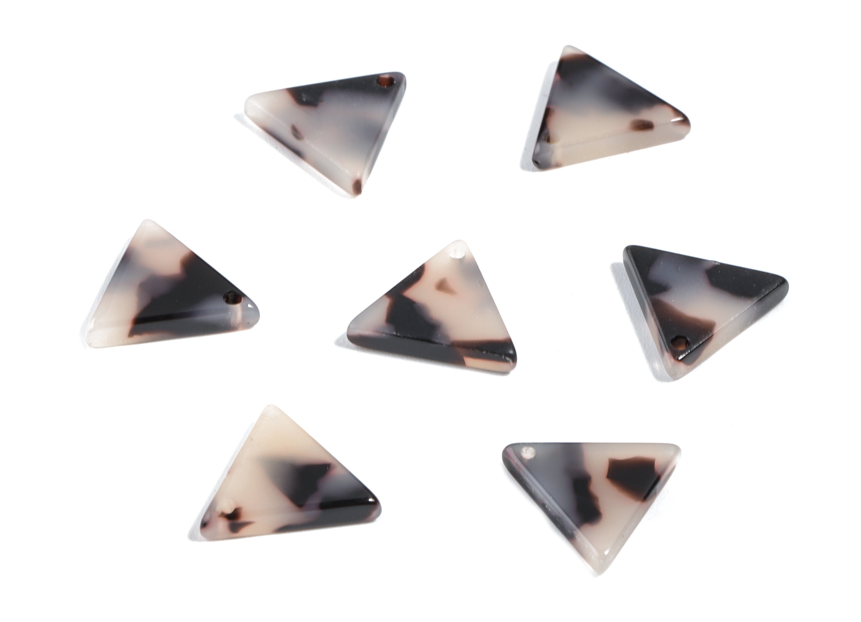 Acetate Triangle Charms - Triangle Earrings and Pendant -Blonde Tortoise Shell Earrings - Color Code: A07 - 13.39x11.98x2.61mm - AC1674-A07 - DOMEDBAZAAR