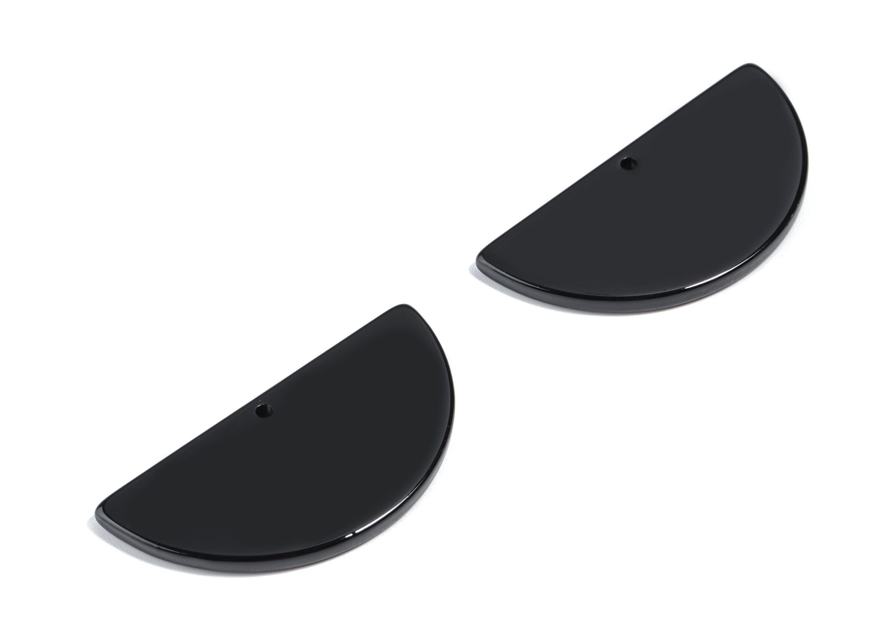 Acrylic Semi circle Earring Charm - Acrylic Half Moon Pendant - Earring Finding - Color Code: A66 - 39x19.3x2.55mm - AC1865-A66 - DOMEDBAZAAR