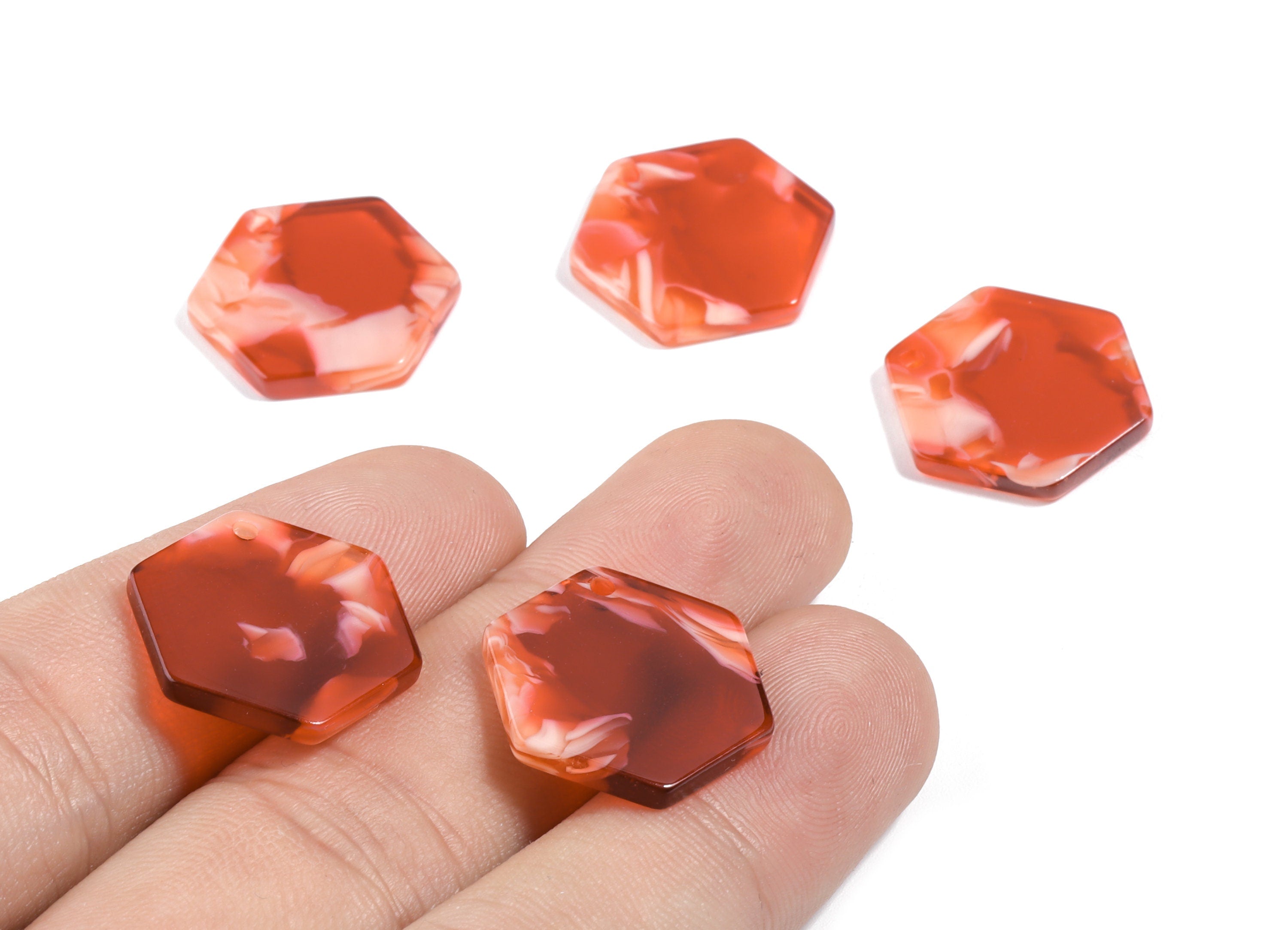 Acetate Hexagon Earring Charm - Hexagon Pendant - Earring Findings - Jewelry Supplies - Color Code:A143 - 20.3x18.9x2.45mm - AC1863-A143 - DOMEDBAZAAR