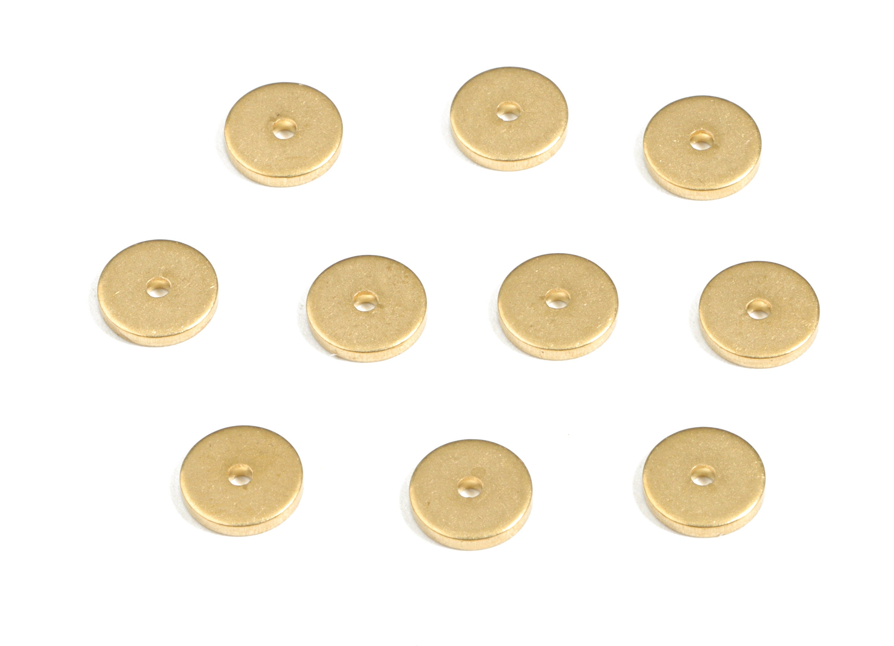 Brass Flat Disc Beads Spacers - Raw Brass Disk Heishi Rondelle Spacers Beads - Earring Findings - Jewelry Supplies - 6.05x6.05x1mm - PP3541 - DOMEDBAZAAR